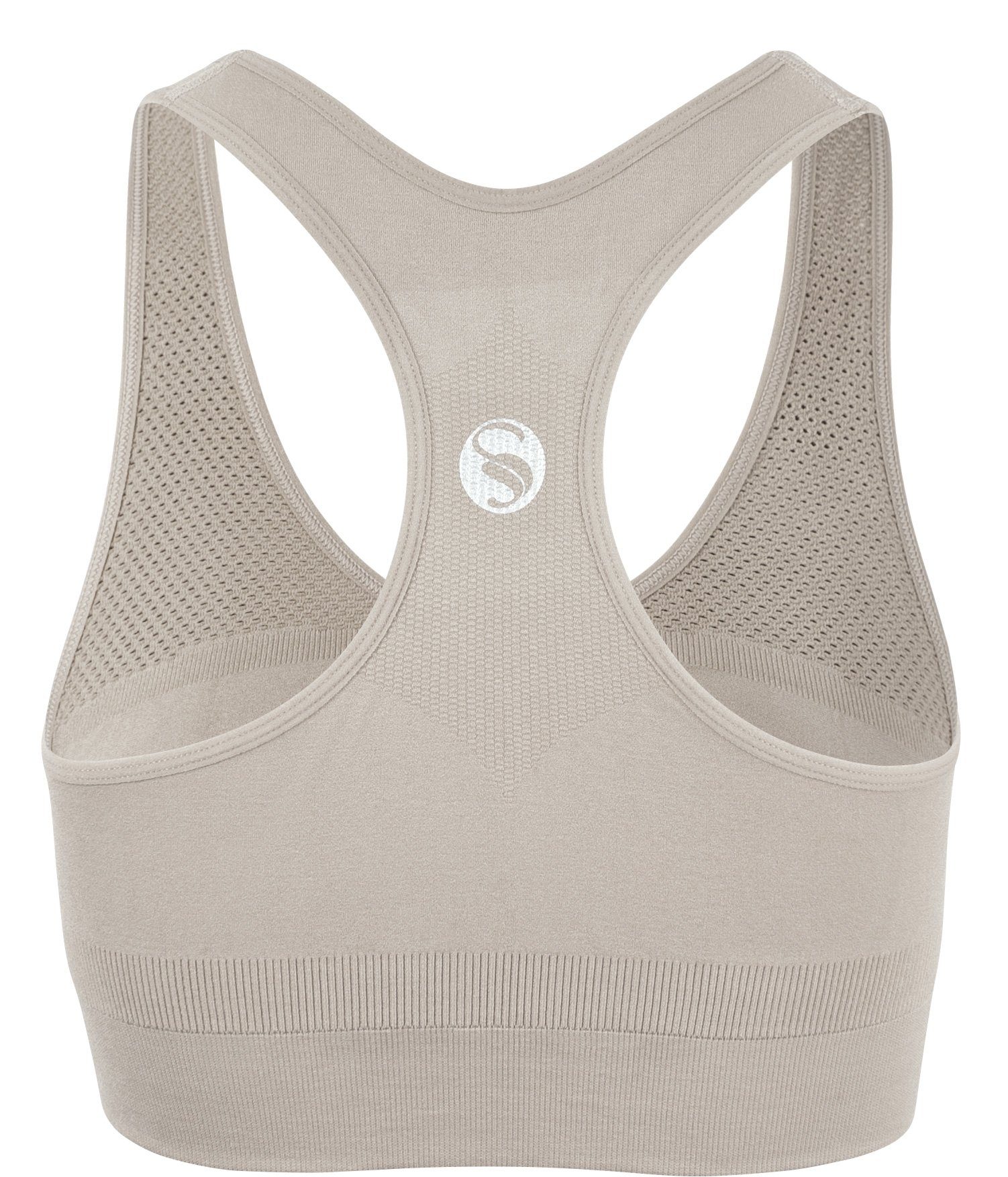 Stark Soul® Sport-BH - doppellagig, Beige Bra Sport für Support Light Material Damen Doppellagiges BH