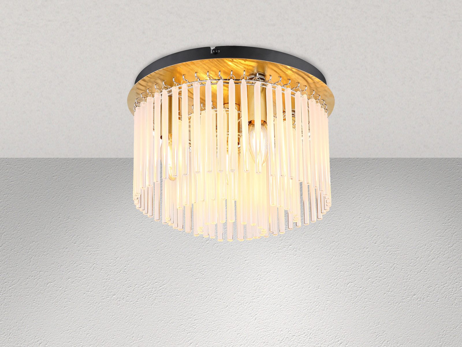 GLOBO LIGHTING LED Deckenleuchte, Dimmfunktion, LED wechselbar, warmweiß, ausgefallene besondere Glas-leuchte Lampen-schirm für Esstisch, Ø 32cm
