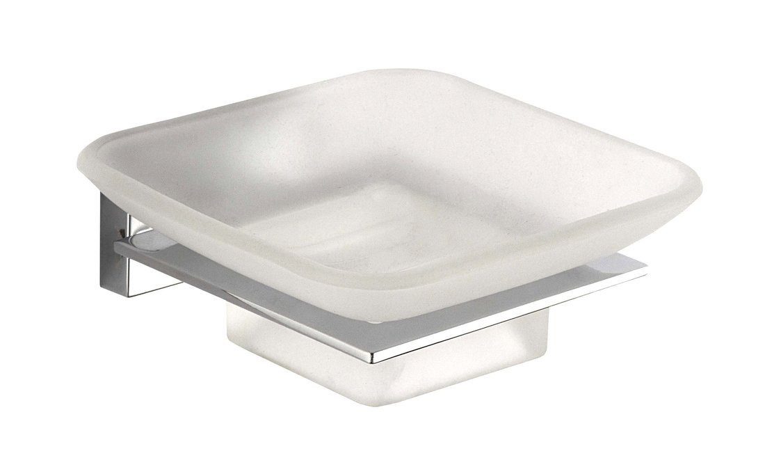 Aqualine Seifenhalter APOLLO Seifenschale, Milchglas, Chrom, Breite: 10,5 cm, Aqualine-1416-02