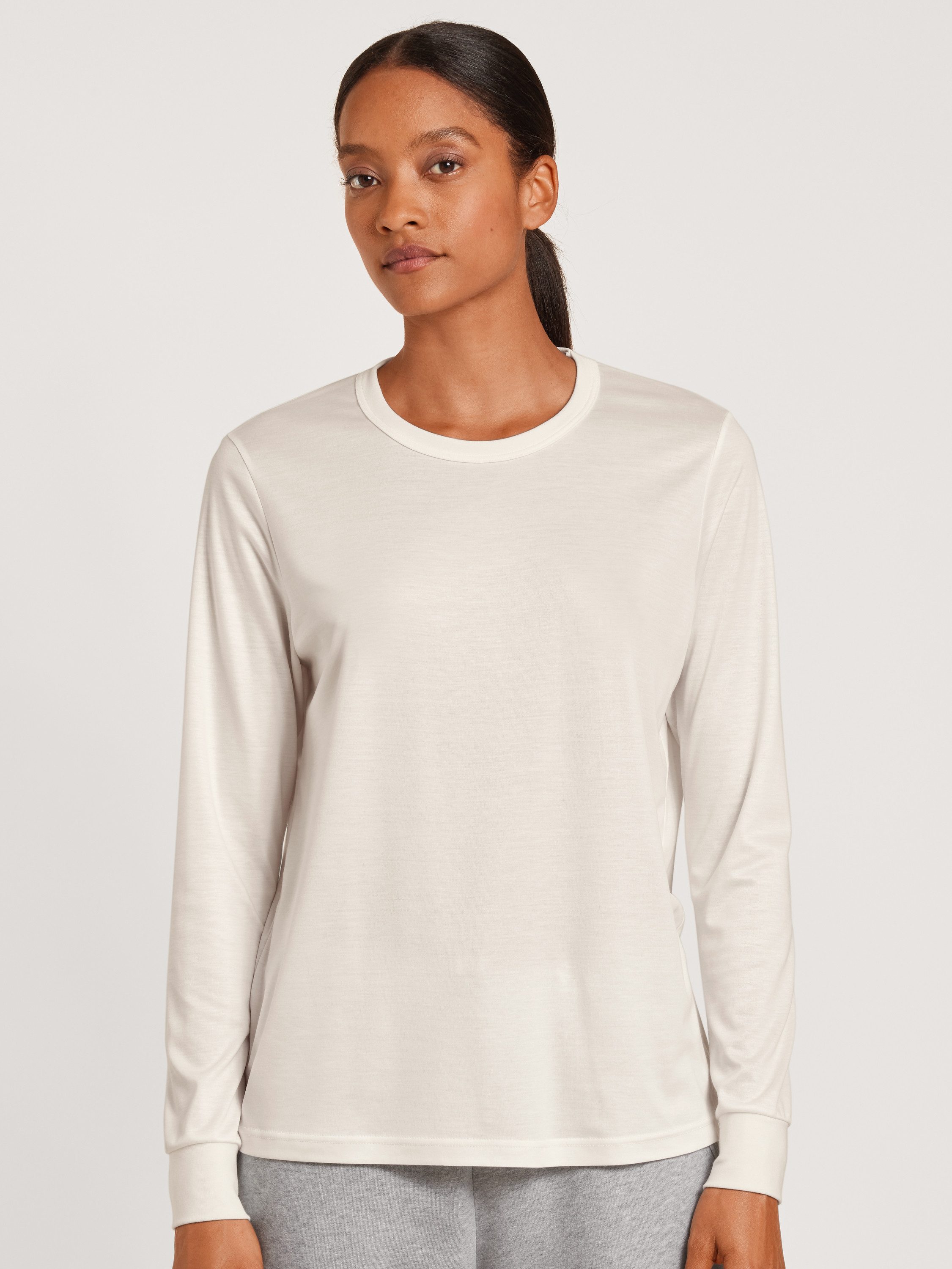 CALIDA Langarmshirt Lounge & Relax Damen (1-tlg) weiche Modalqualität, atmungsaktiv, hautfreundlich