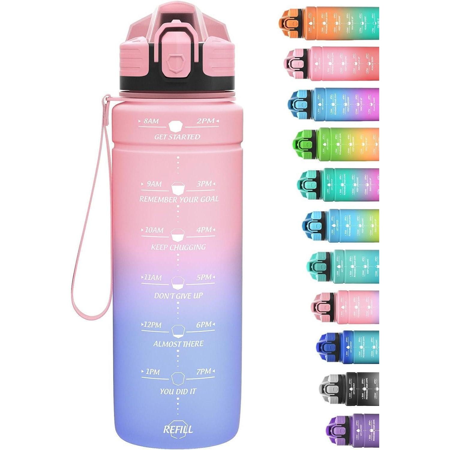 Trinkflasche Trinkflasche Kinder auslaufsicher BPAfrei 32oz-lpinkblue 1000 ml