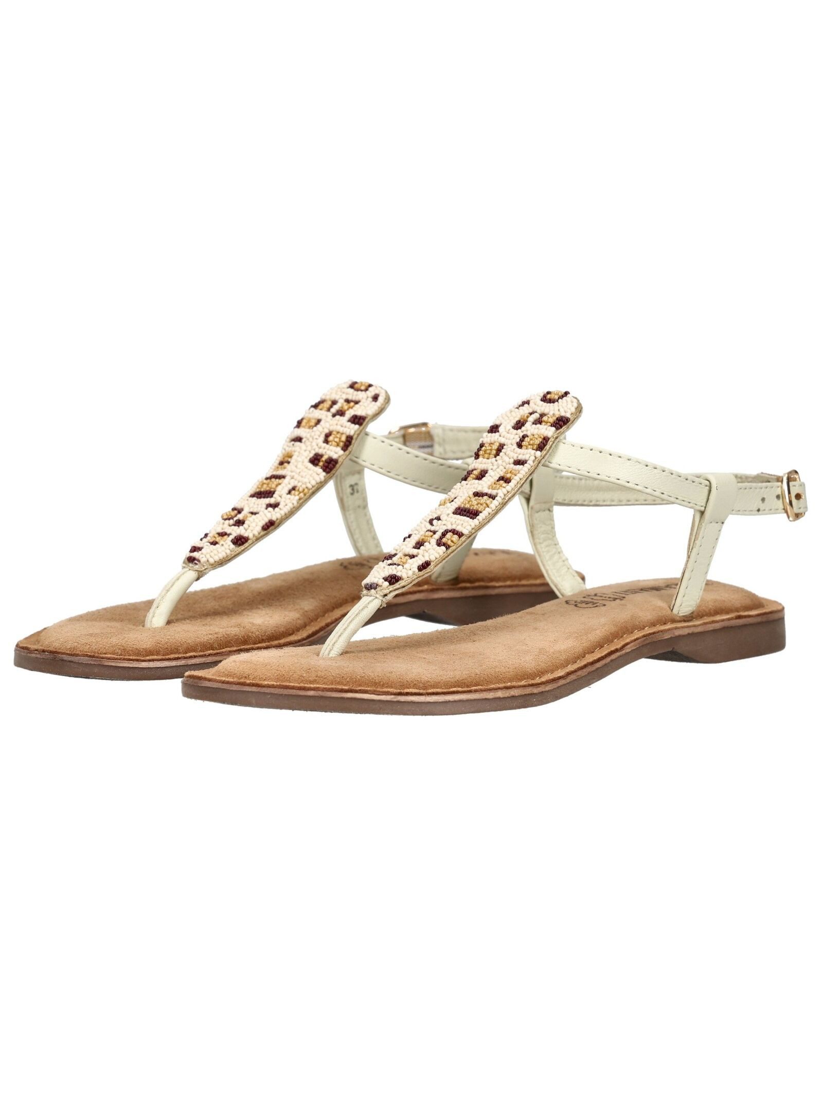 Lazamani Lazamani Sandalen Leder/Textil Zehentrenner – Bild 4 von 5