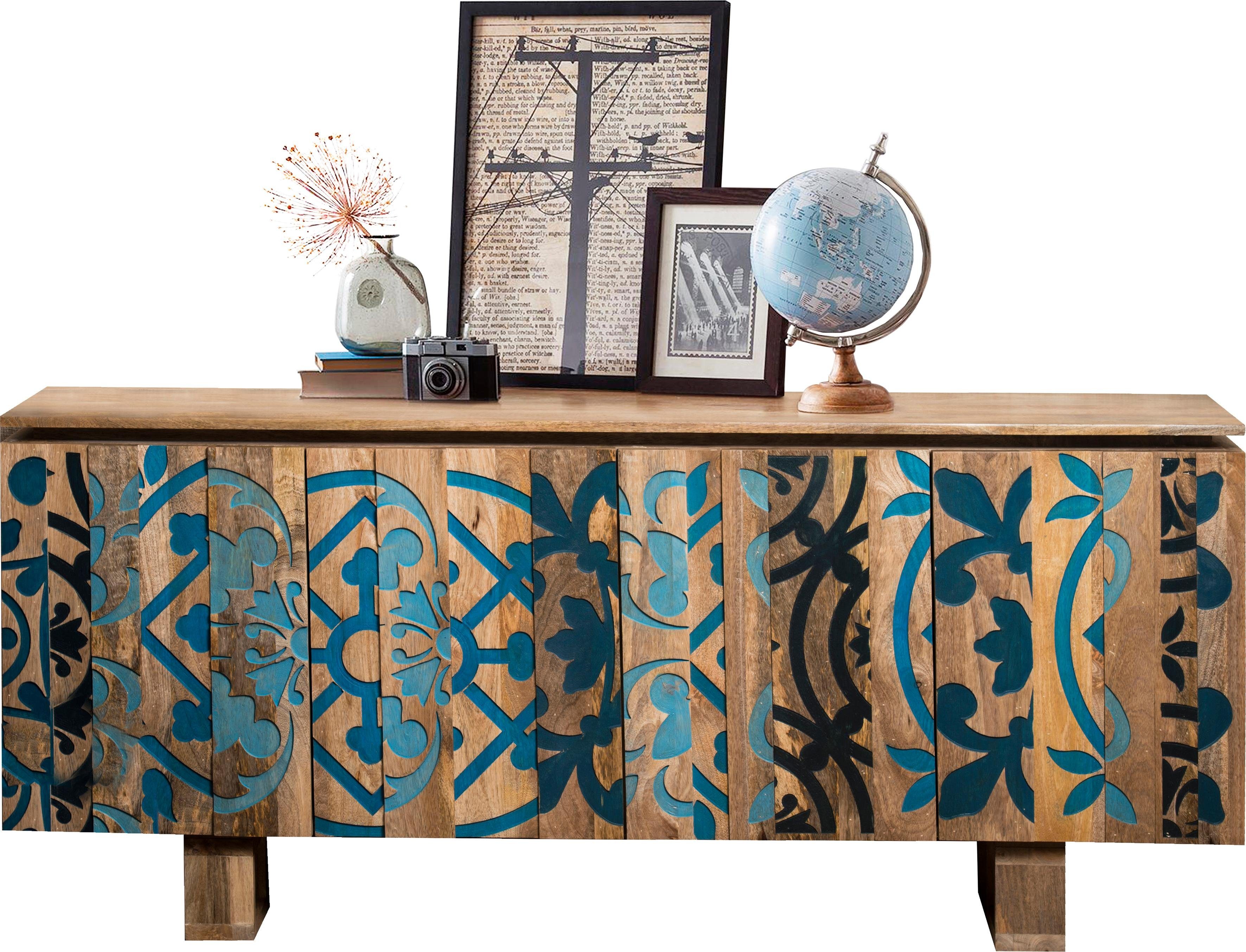 OTTO home Sideboard Layer, Kommode mit 4 dekorativen Türen, Breite 177 cm