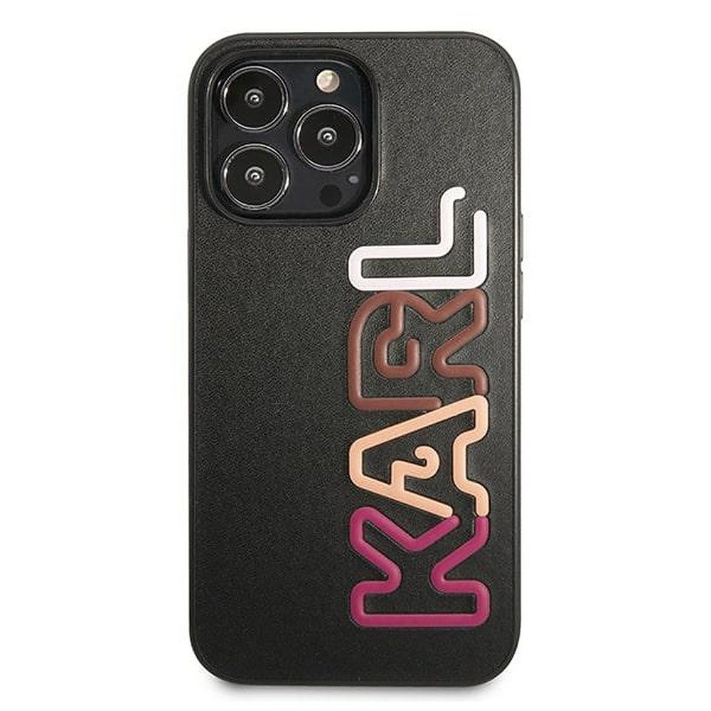 KARL LAGERFELD Handyhülle Schutzhülle Smartphonehülle Designerhülle 6,1 Zoll, Kunstlederbezug, erhabener Schriftzug, passgenau