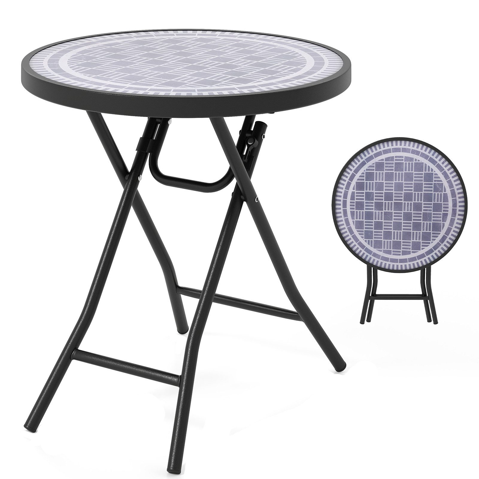 COSTWAY Gartentisch, Klapptisch, Beistelltisch klappbar, rund günstig online kaufen