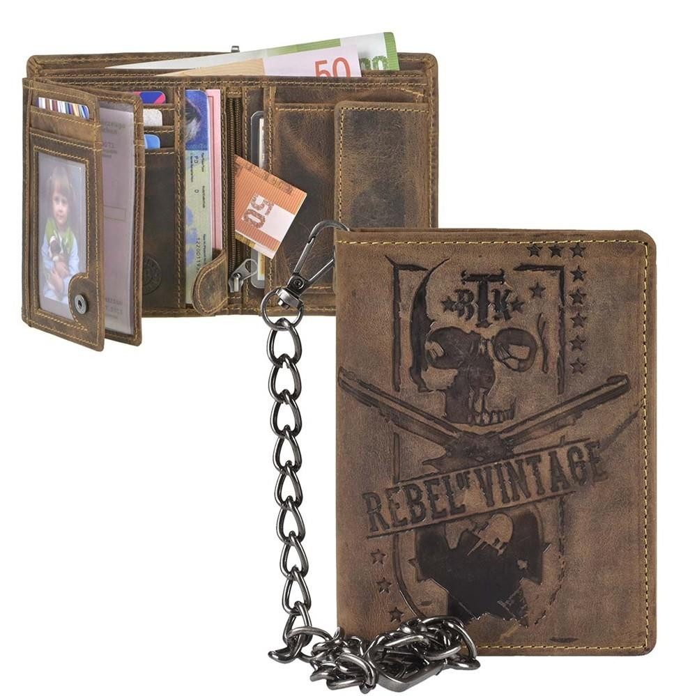 Greenburry Geldbörse Vintage Biker (oA), Bikerbörse mit 45cm Kette, Kettenbörse, Herrenbörse, Portemonnaie