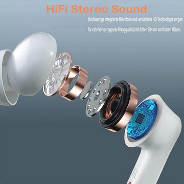 Sross Bluetooth Kopfhörer, In Ear Kopfhörer Kabellos Bluetooth 5.0 In-Ear-Kopfhörer (mit 4 Mikrofon,ENC Noise Cancelling Earbuds mit USB-C, Bluetooth, 40 std Spielzeit,HiFi Stereo Ohrhörer,IPX7 Wasserdicht)