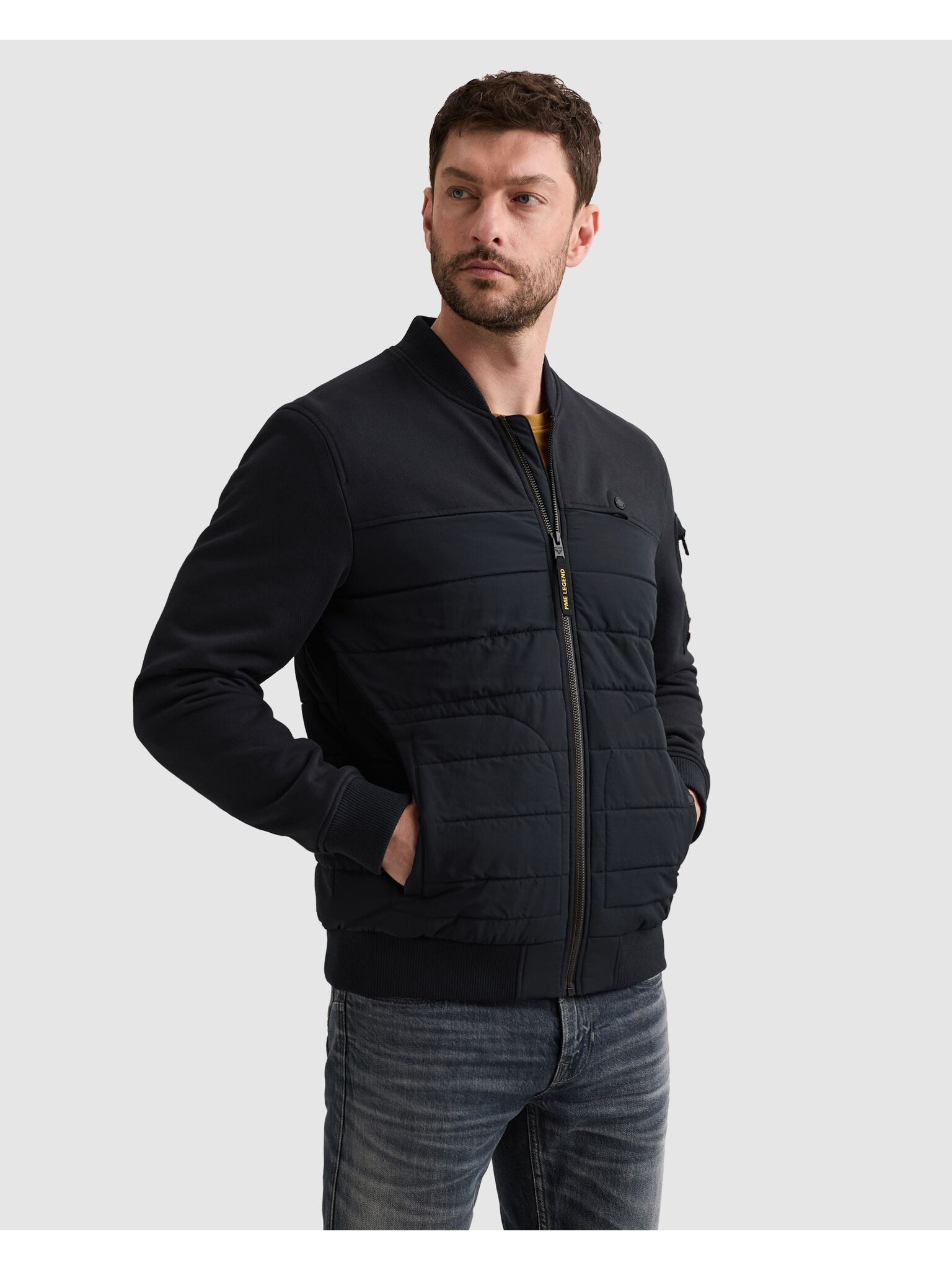 PME LEGEND Bomberjacke in gesteppter Optik, mit Reißverschluss