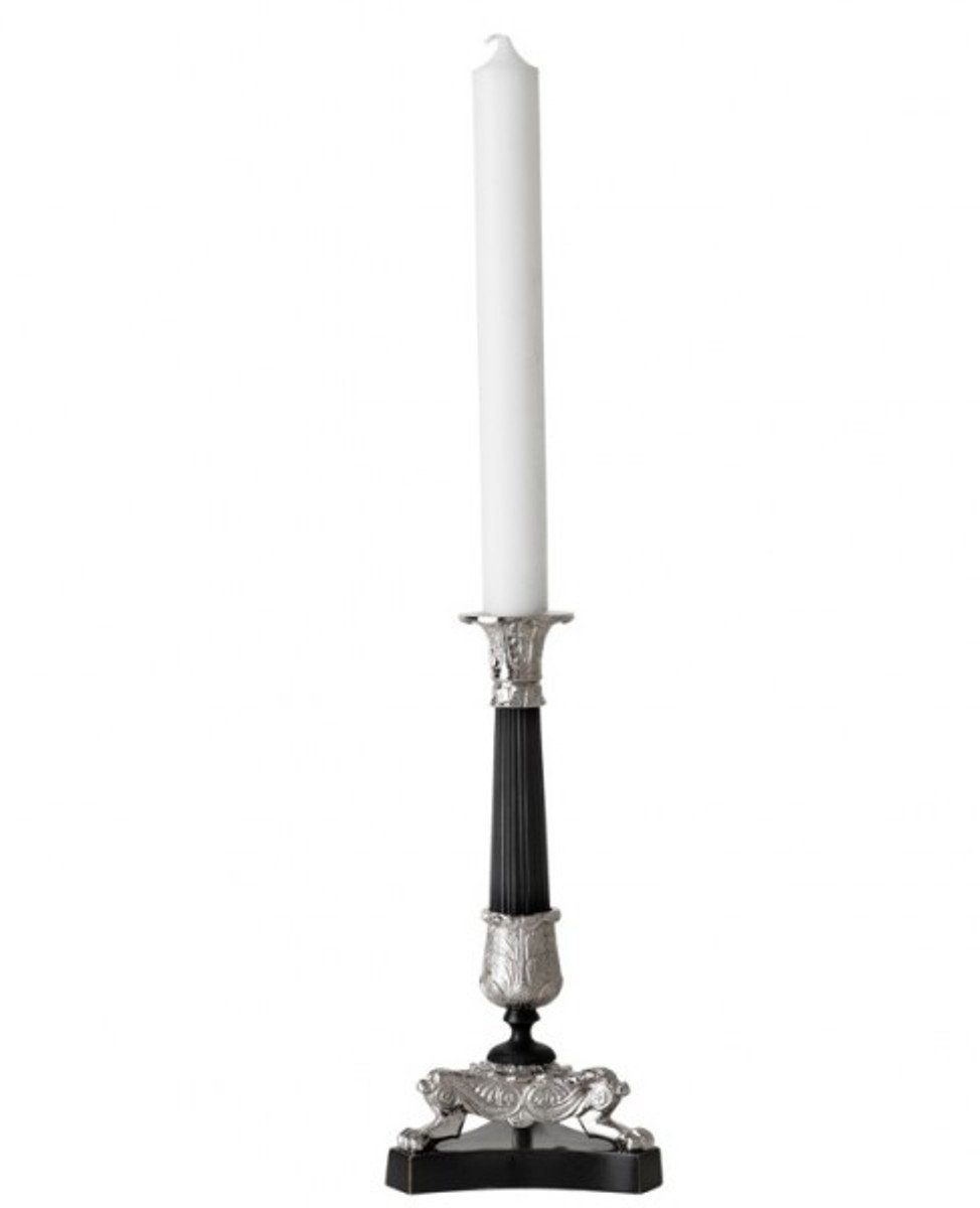 Casa Padrino Kerzenständer Luxus Kerzenständer Nickel Finish Paris - schwere Ausführung - Kerzenhalter Kerzenleuchter