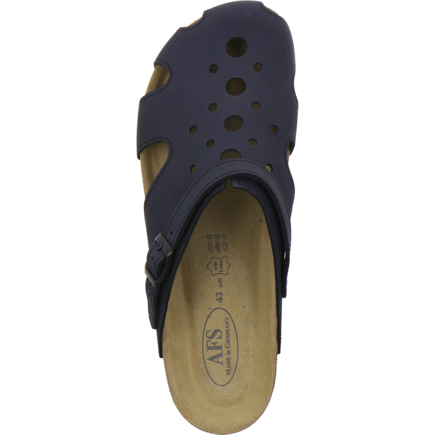 AFS-Schuhe 309340 Clogs Pantolette für Herren aus Leder mit Fußbett, Hausschuhe Made in Germany