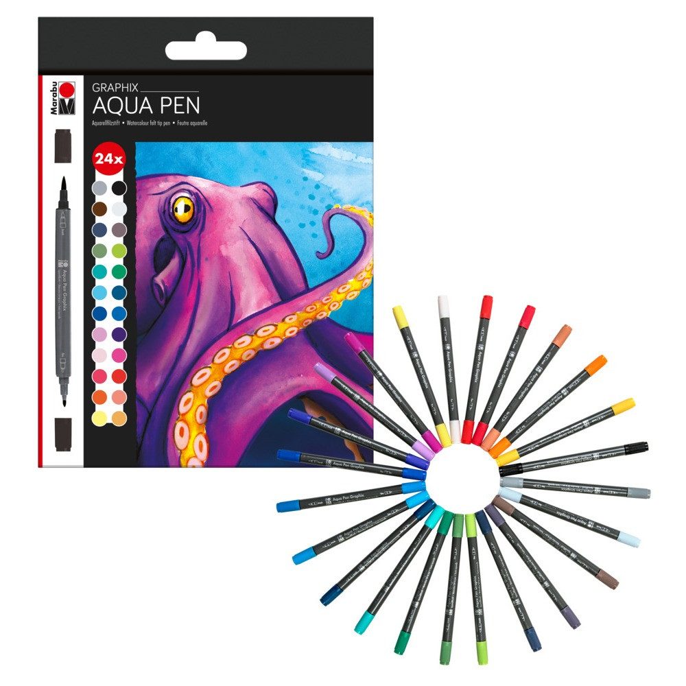 Aquarellstifte Marabu Aqua Pen Graphix Octopy 24 Teile
