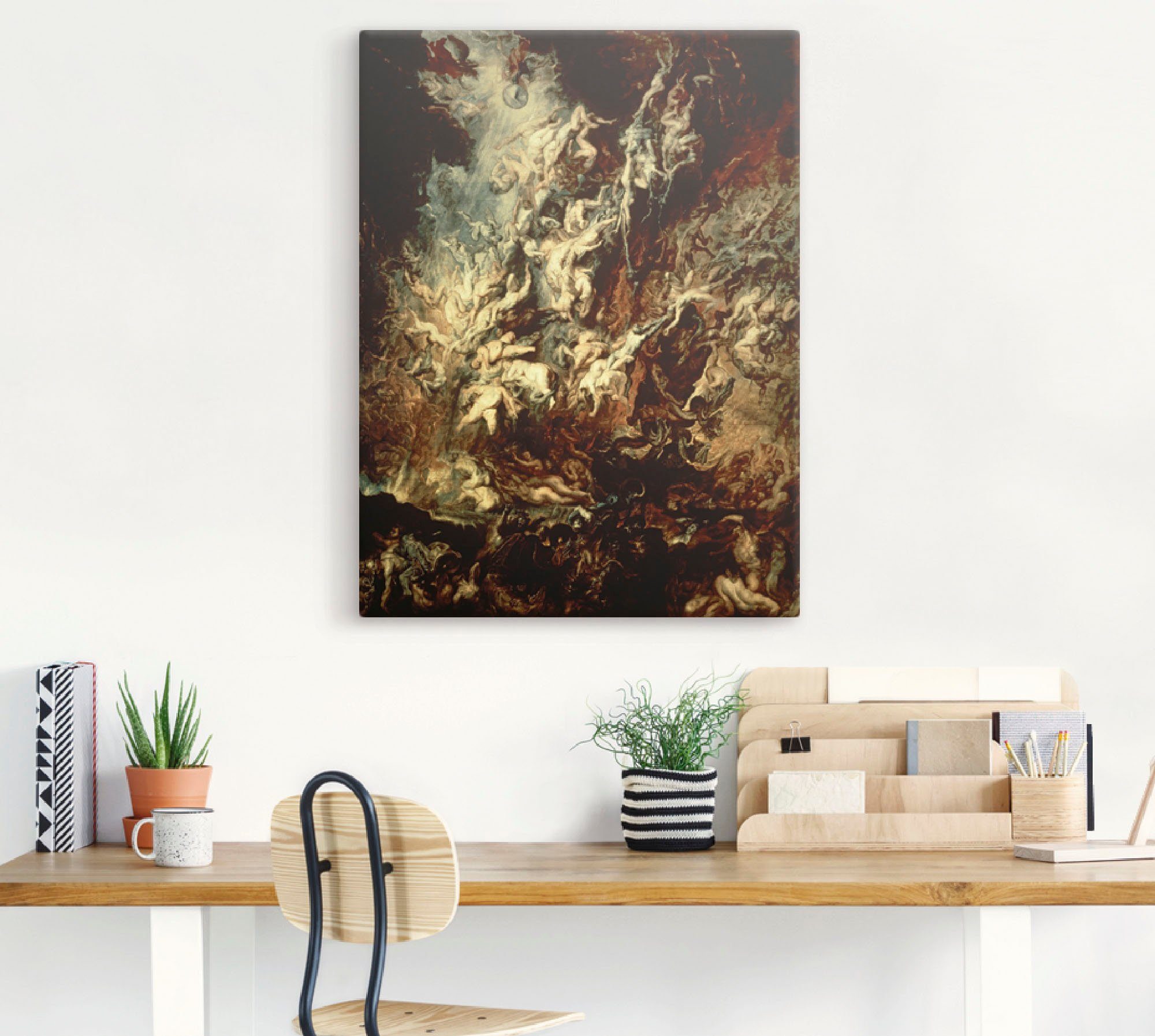 Artland Leinwandbild Höllensturz der Verdammten I, Dark Fantasy (1 St), auf Holzrahmen gespannt