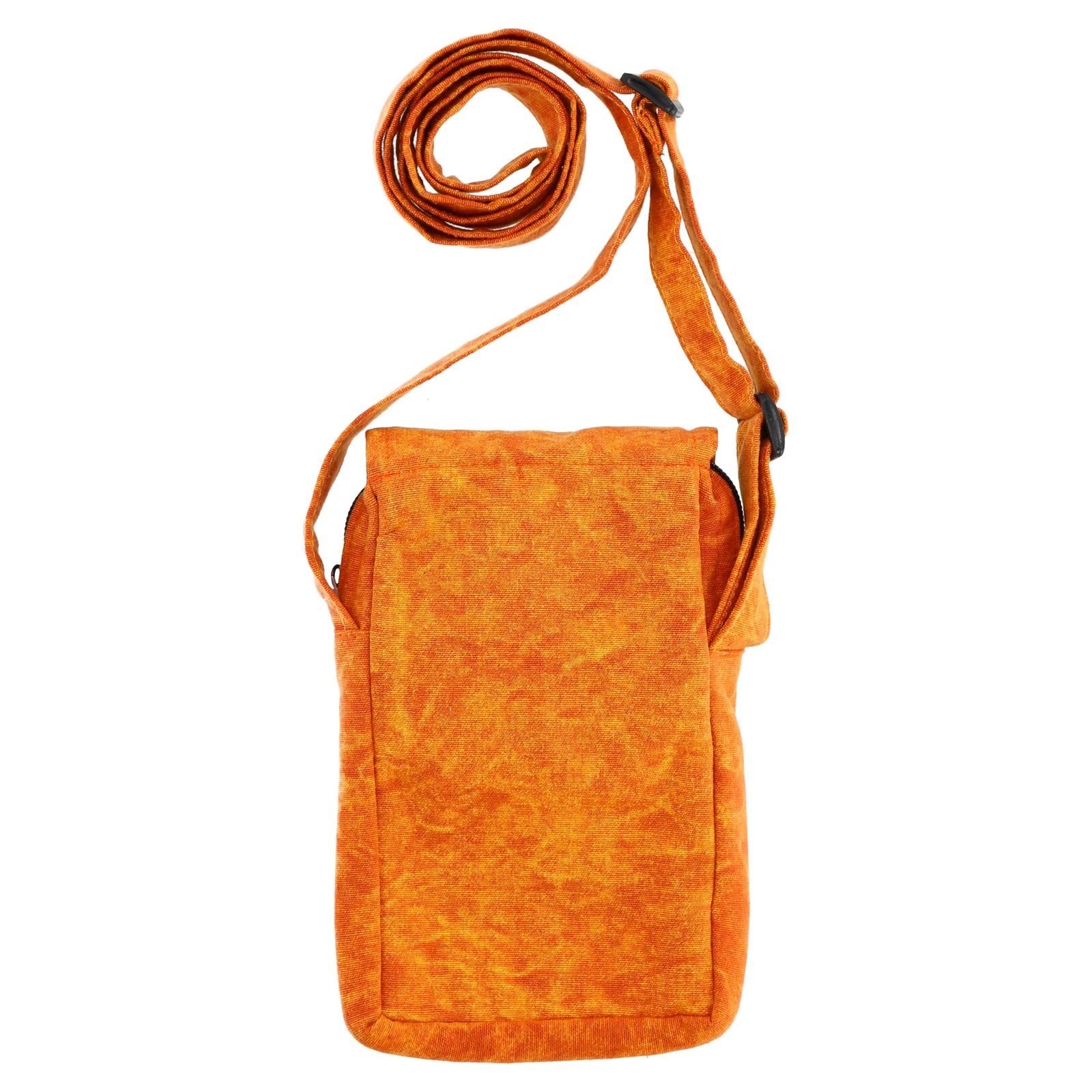 UND Schultertasche Orange Handytasche Hippie Bag Tasche Brustbeutel Hand KUNST Crossbody MAGIE Passportbag
