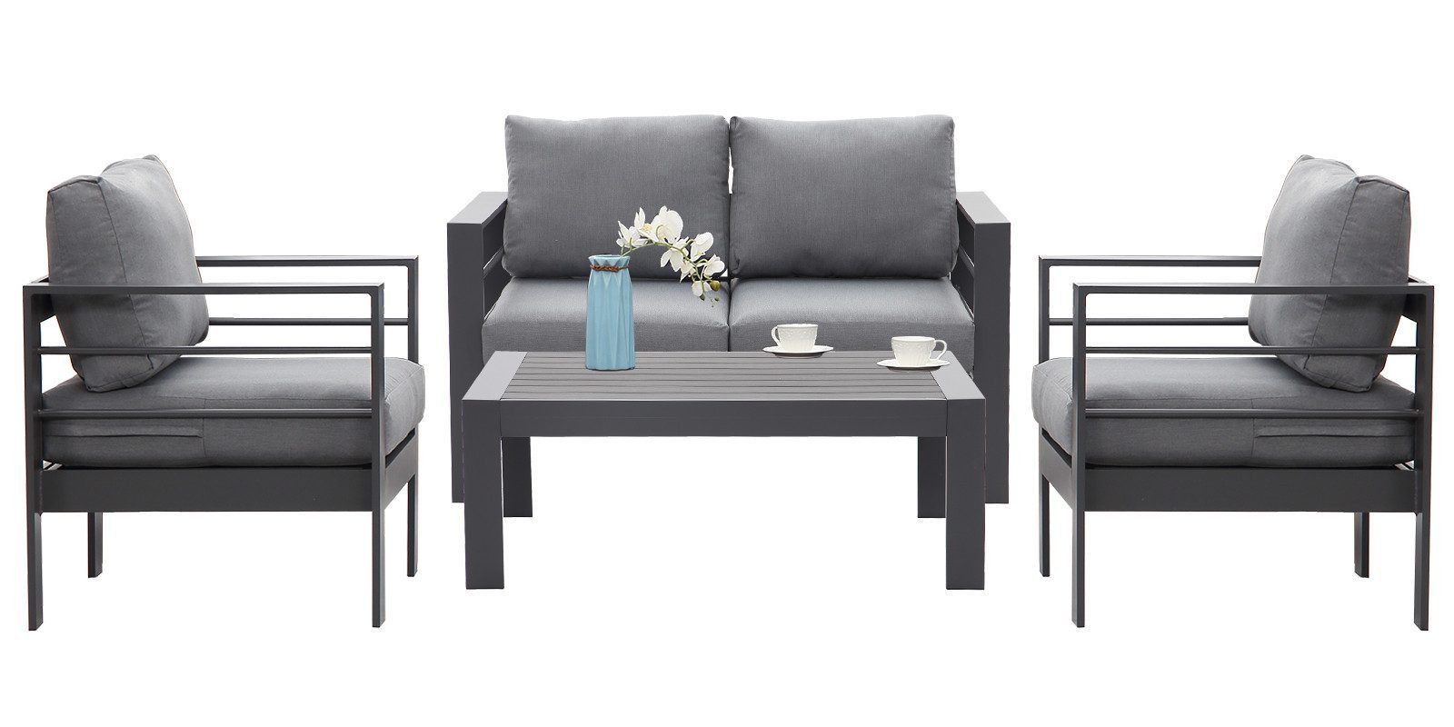 MeXo Gartenlounge-Set Gartenmöbel Set Aluminium Loungeset günstig online kaufen