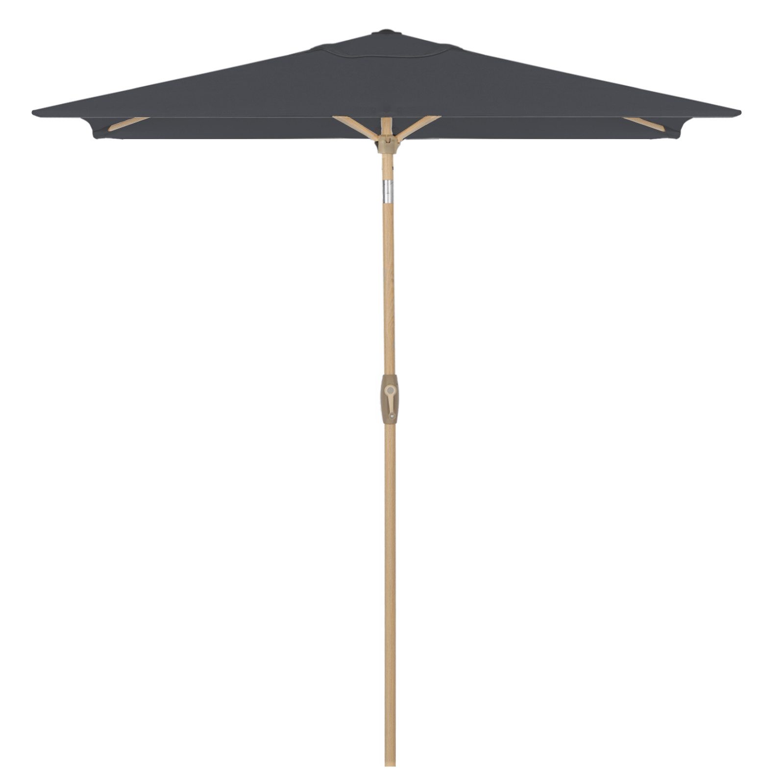 Sekey Rechteckschirm 210x140cm Alu Sonnenschirm Balkon Rechteckig mit Kurbel, Balkonschirm, LxB: 210,00x140,00 cm, Защита от солнца UPF50+, Abknickbar, mit Holzmaserung-Gartenschirmstange