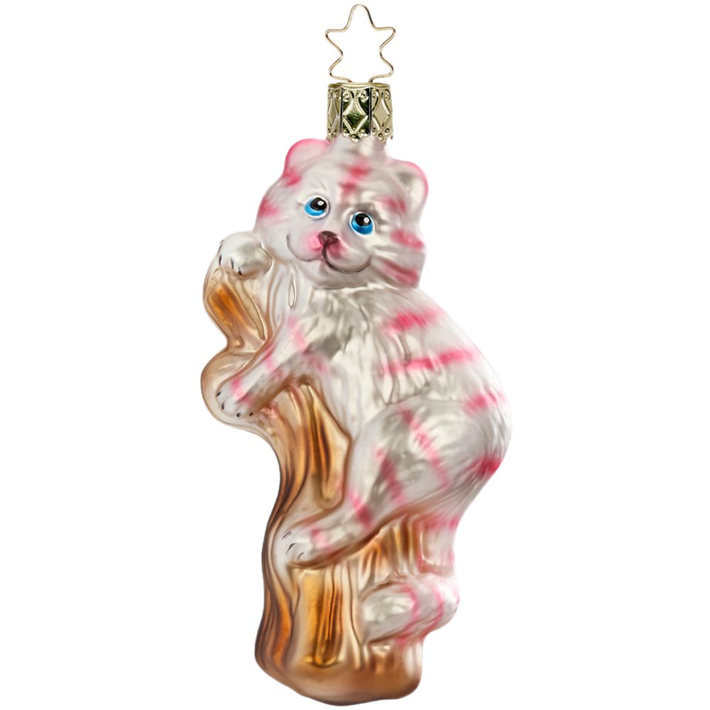 mundgeblasen, grinsender tea (1-tlg), INGE-GLAS® Christbaumschmuck party Kater handbemalt crazy 11cm