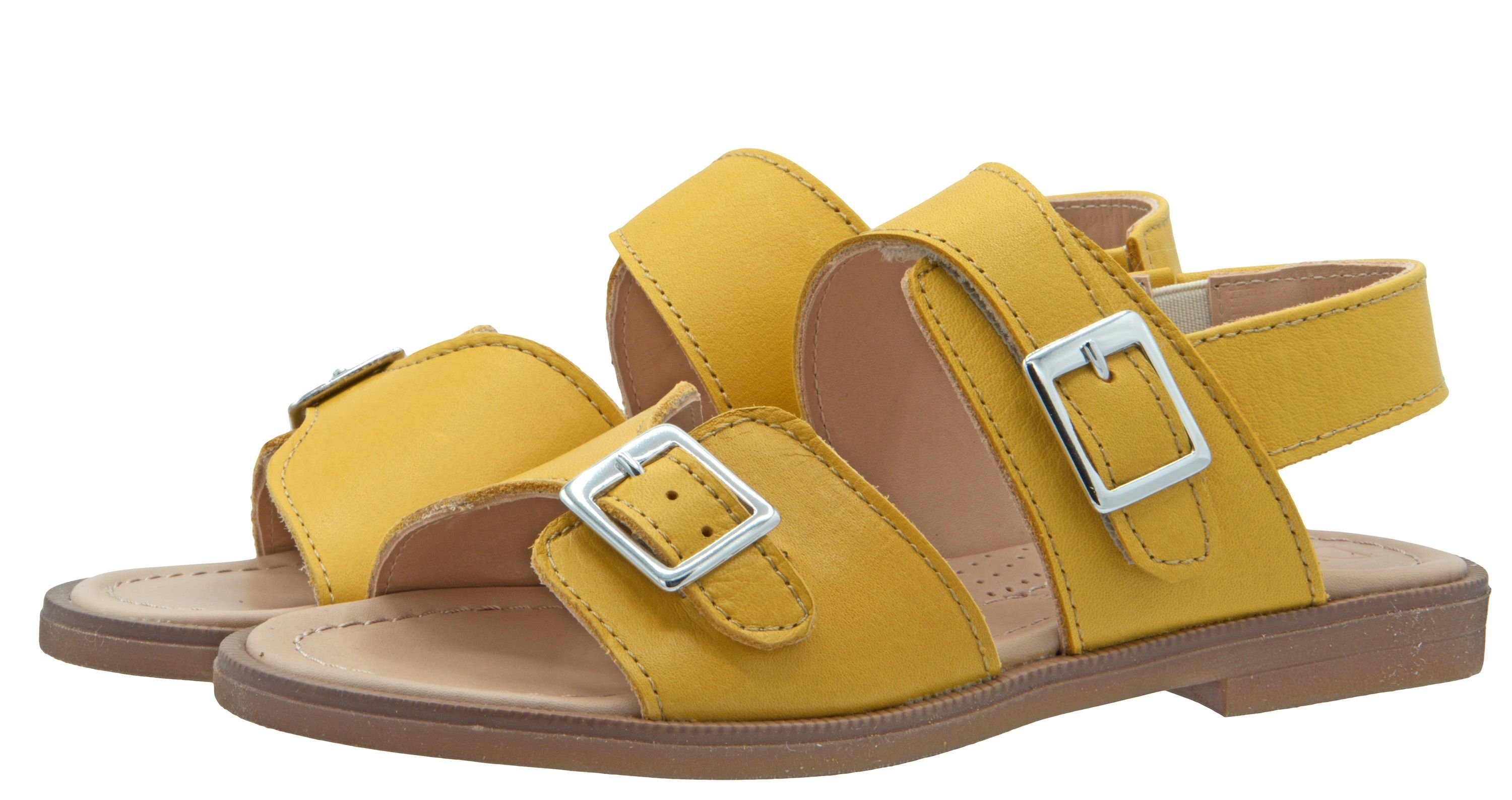 Dianetti Sandalen Mädchen 3317G Leder Klett Gelb Sandalette