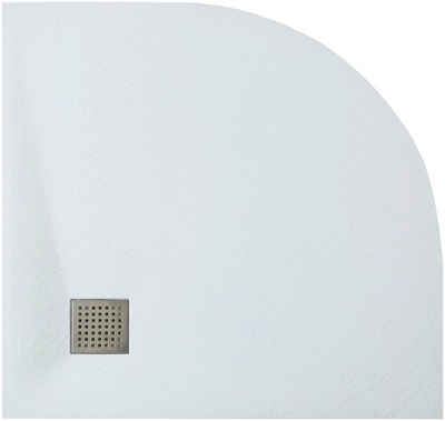 Sanotechnik Rundduschwanne SMC Brausetasse weiß, halbrund, Maße: 90x90x2,6cm