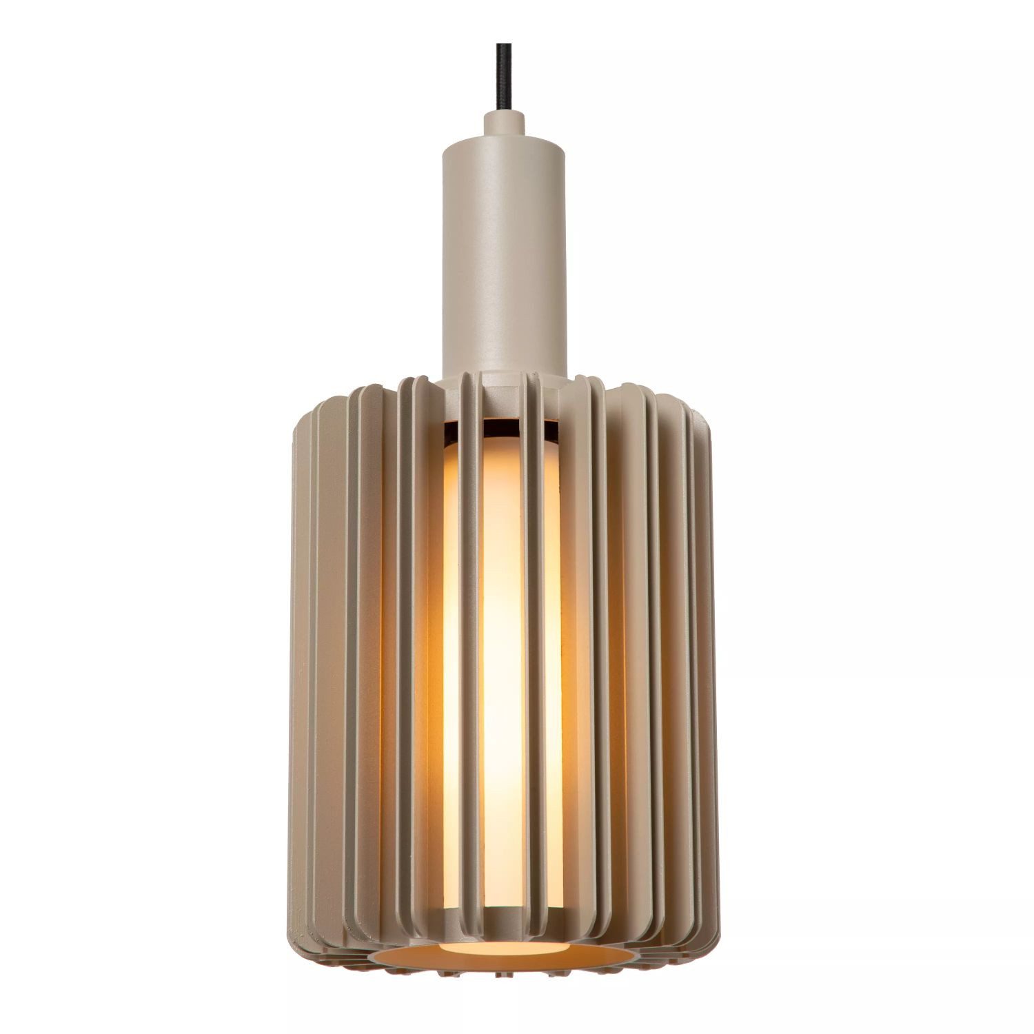 Licht-Erlebnisse Pendelleuchte UBEON, ohne Leuchtmittel, Aluminium Glas E27 H: max. 164 cm Taupe länglich Modern
