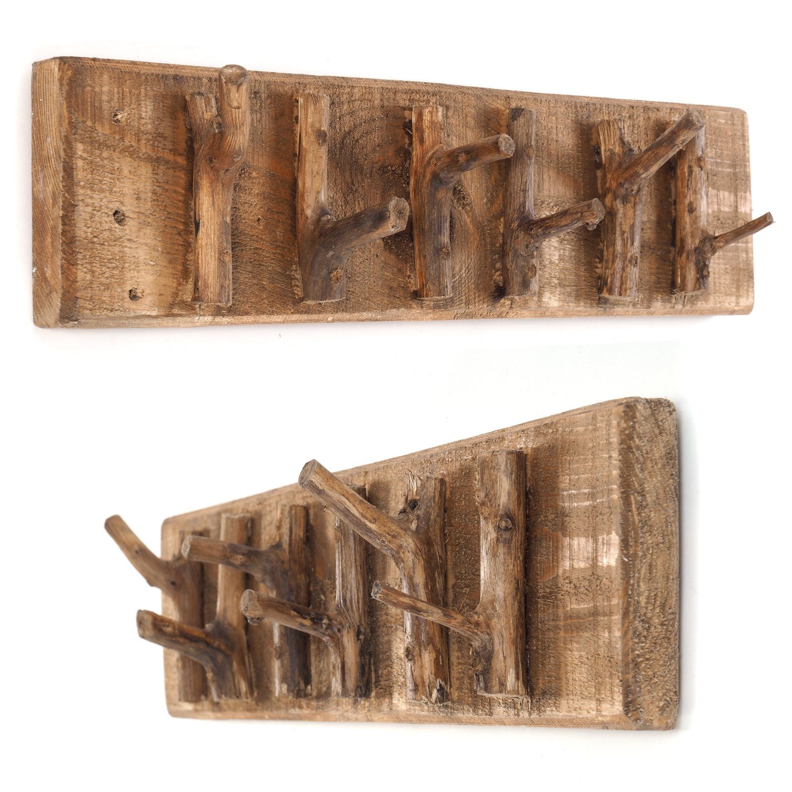 DESIGN DELIGHTS Wandgarderobe WANDGARDEROBE "SAMOA", 60x14cm (BxH), Altholz massiv, Hakenleiste