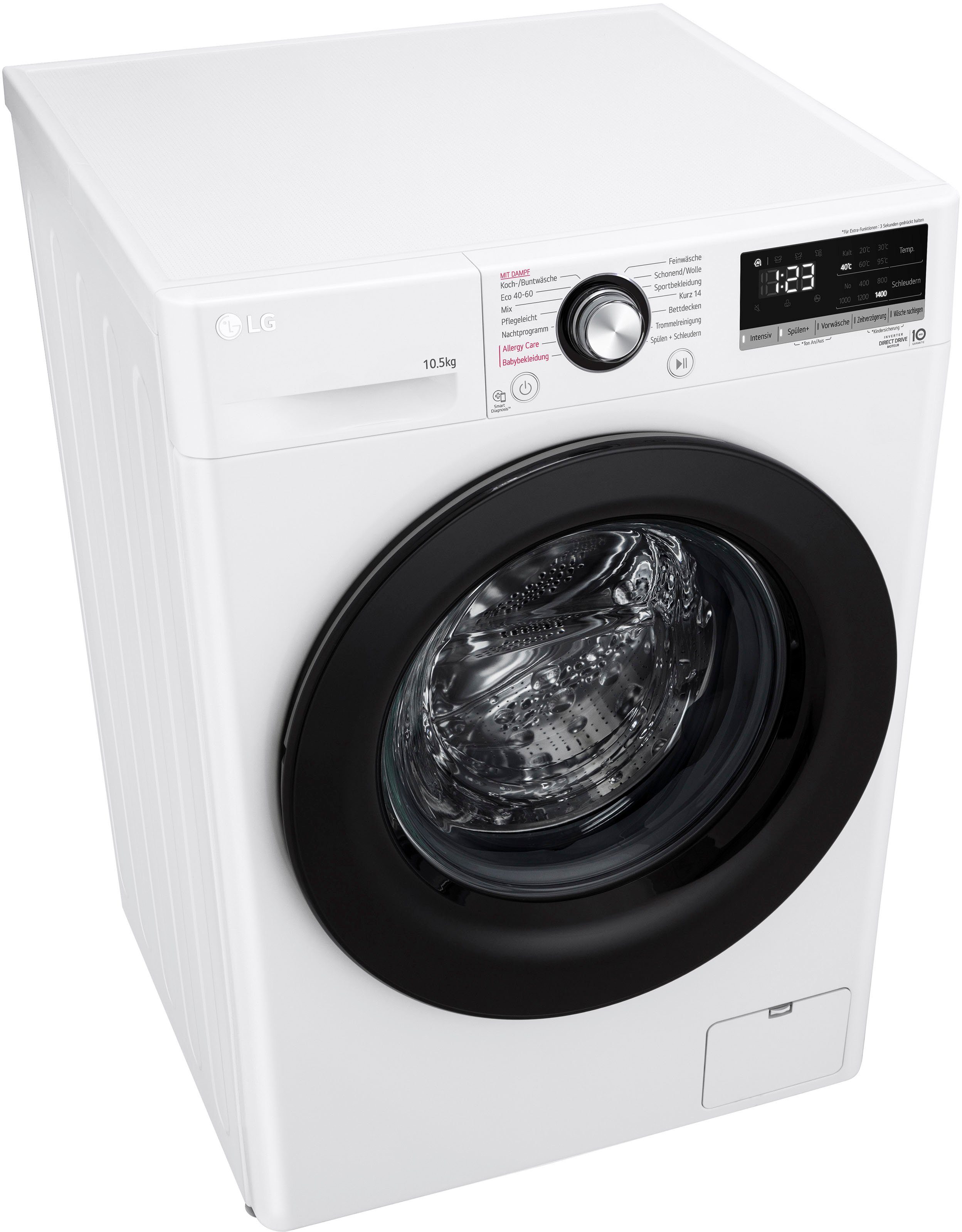 LG Waschmaschine F4WV40X5, 10,5 U/min 1400 kg