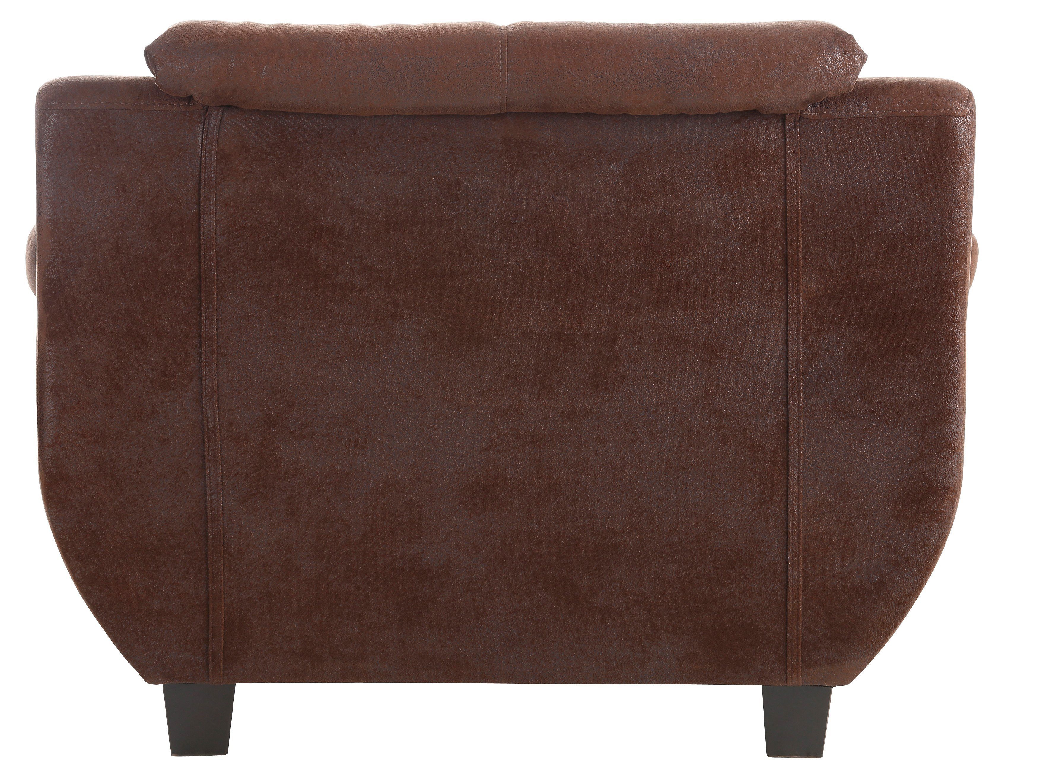 Home affaire Sessel Yesterday belastbar bis 140kg/ Sitz, Microfaser MELROSE®, mocca – Bild 4 von 5