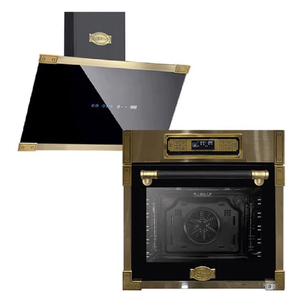 Kaiser Küchengeräte Backofen EH 6726 AD+AT 6445 AD ECO, mit 1-fach-Teleskopauszug, Retro Elektro Backofen 11 Betriebsfunktionen+Dunstabzugshaube 60 cm