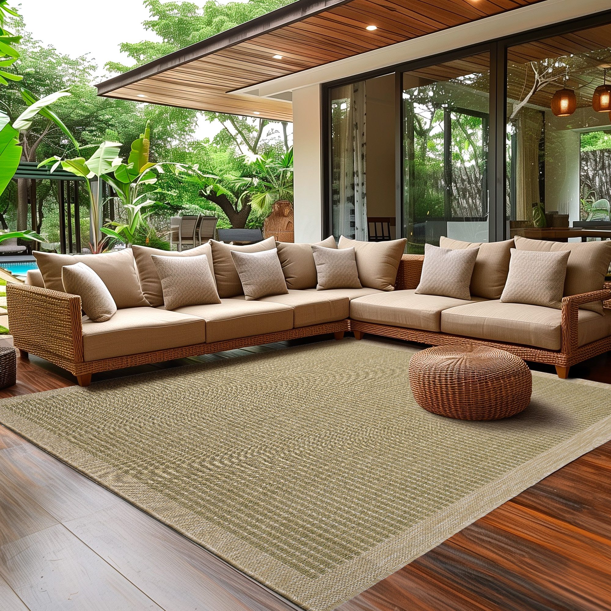 SIMPEX24 Outdoorteppich Unicolor, Rechteckig, Höhe: 3 mm, Teppich Wetterfes günstig online kaufen