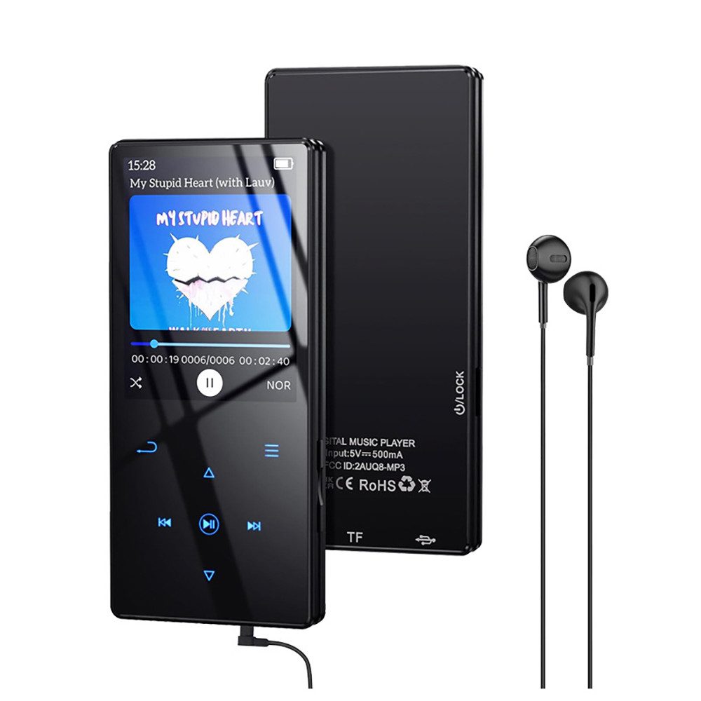 Tekoo MP3-Player mit Bluetooth 5.3, 32GB interner Speicher, Hifi-Klang MP3-Player (32 GB, Bluetooth, Hifi Sound, 8-in-1 Multimedia, Lautsprecher, Metallgehäuse)