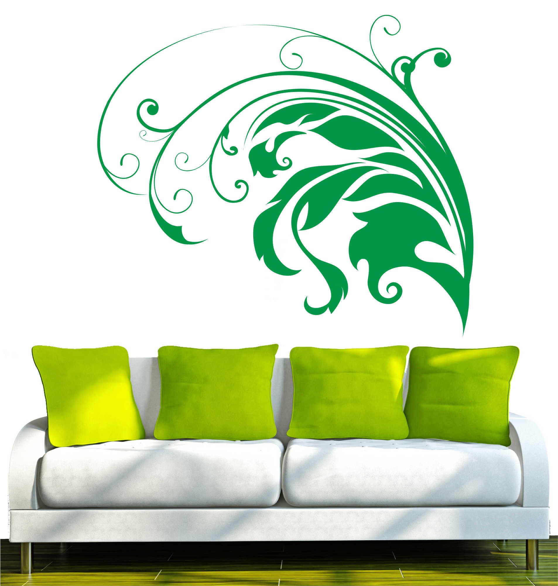 INDIGOS UG Wandtattoo Wandtattoo - Wandaufkleber - w314 Blatt Ranke Baum Pflanze Garten