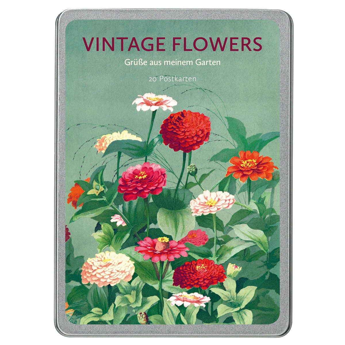 Postkarte Vintage Flowers: Grüße aus meinem Garten