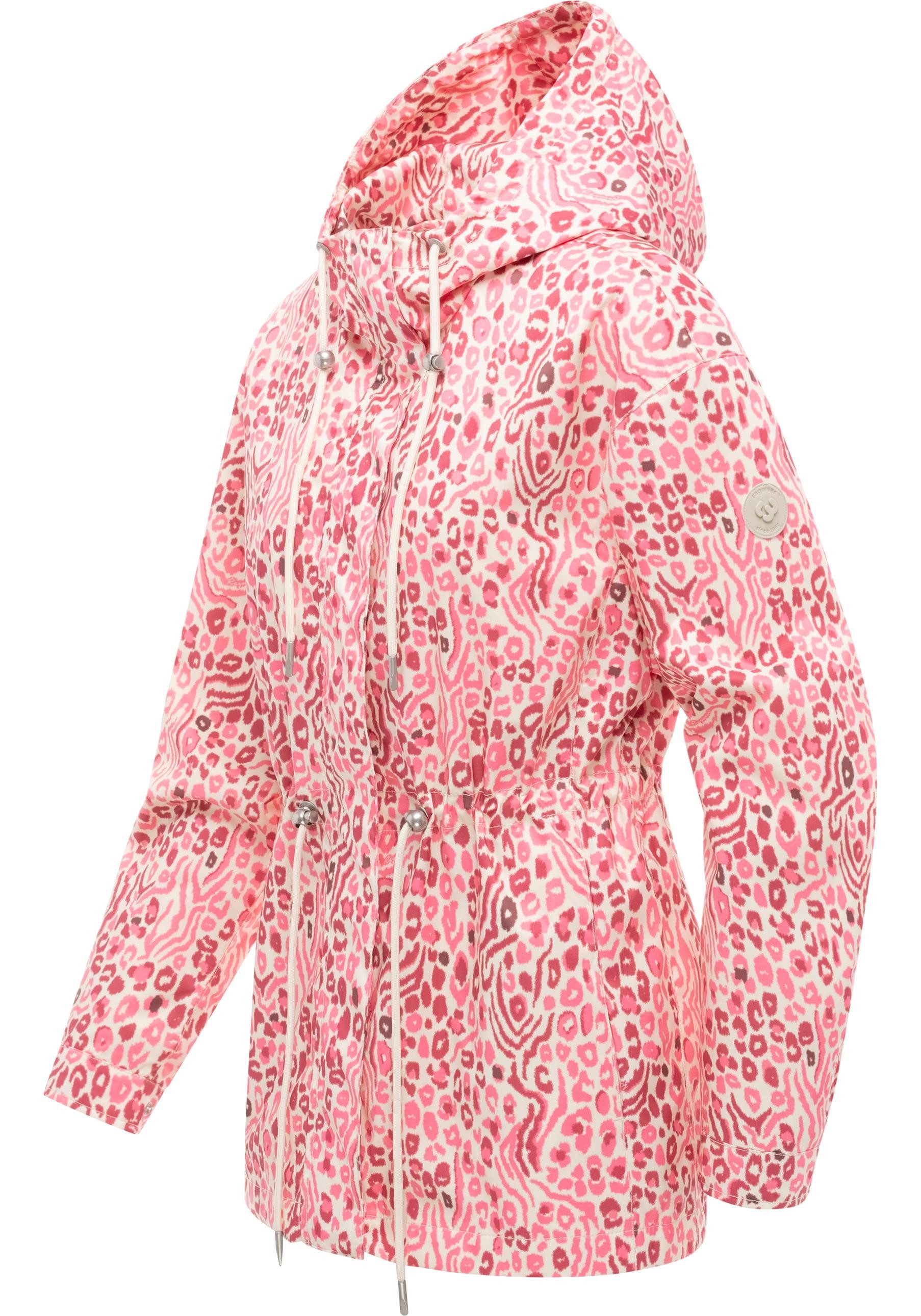 Ragwear Anorak Eddens Print Übergangsjacke mit Animal-Print und Kapuze