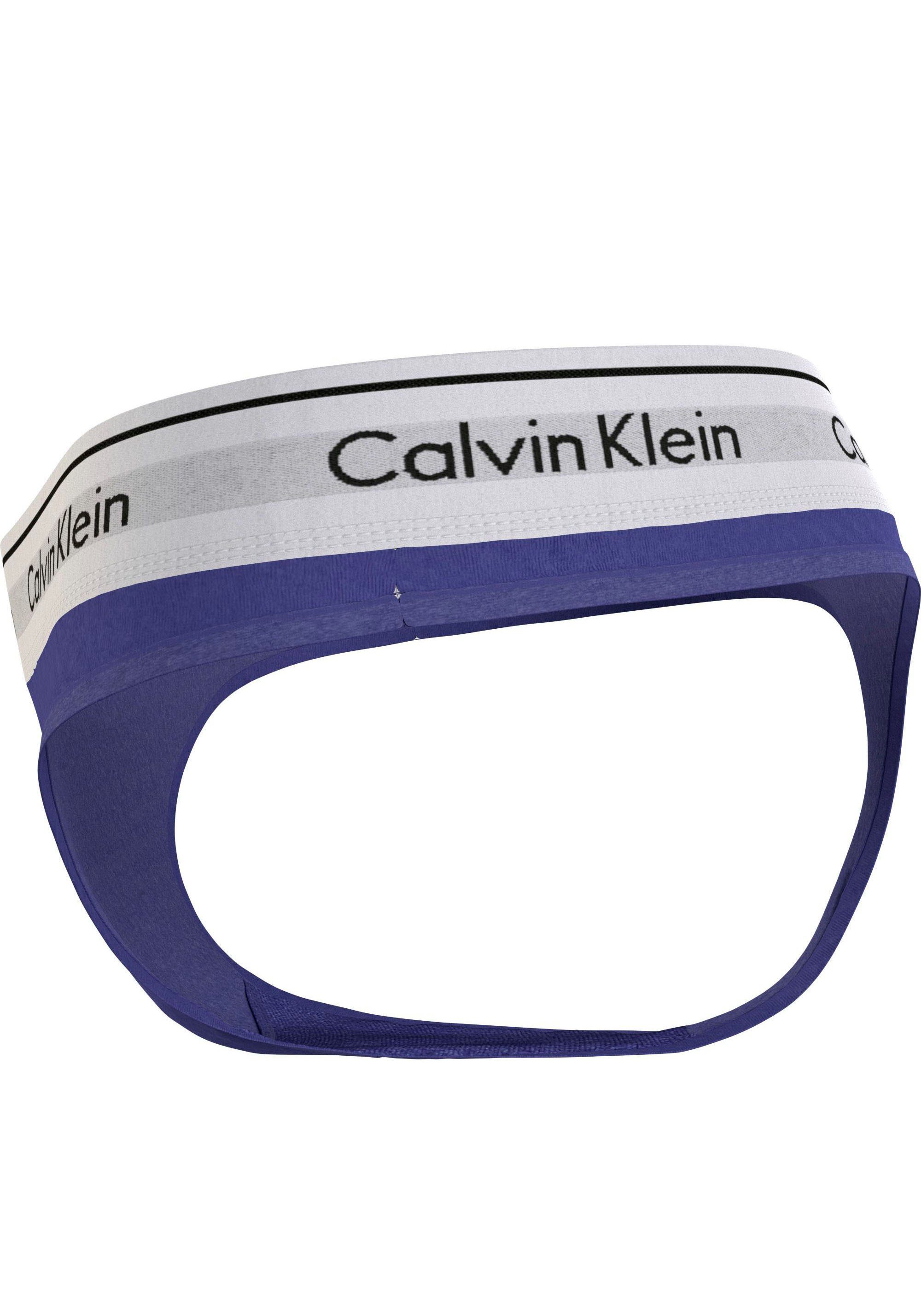 Calvin blau mit THONG Klein Logoschriftzug String Underwear