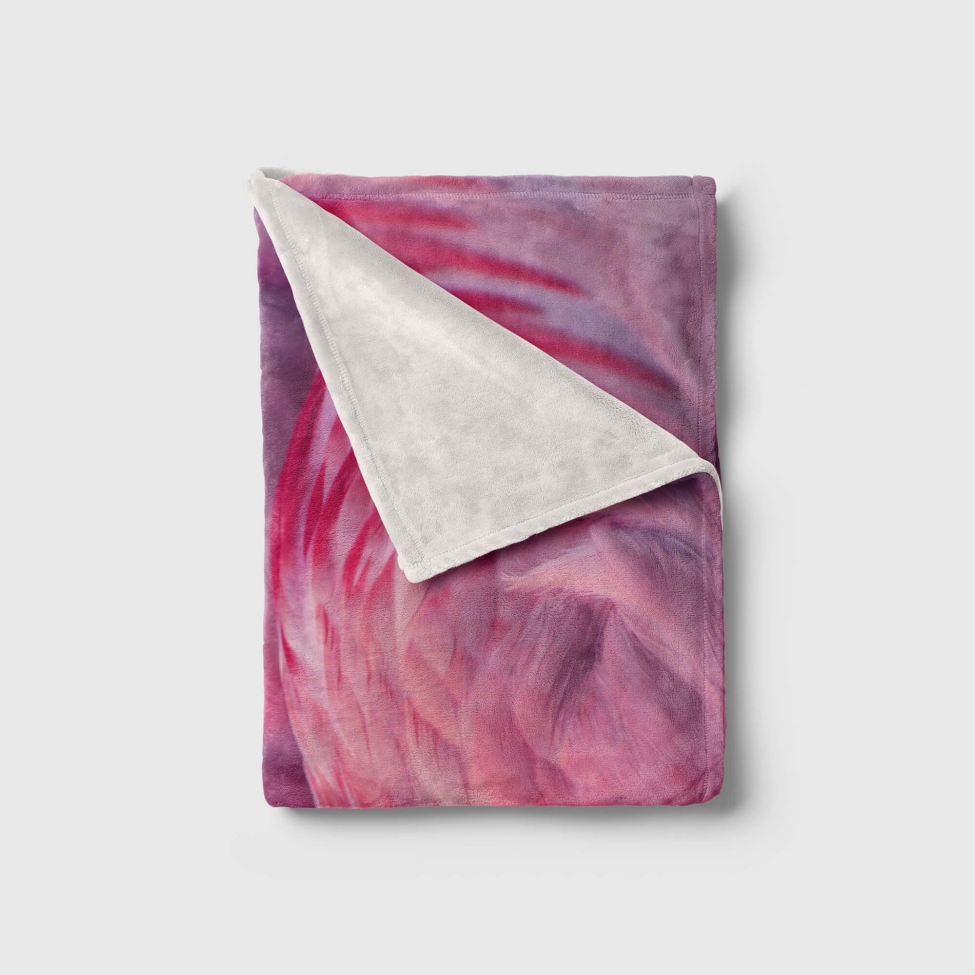 Sinus Art Handtücher rosa Handtuch Voge, Saunatuch (1-St), mit Handtuch Baumwolle-Polyester-Mix Strandhandtuch Tiermotiv Flamingo Kuscheldecke