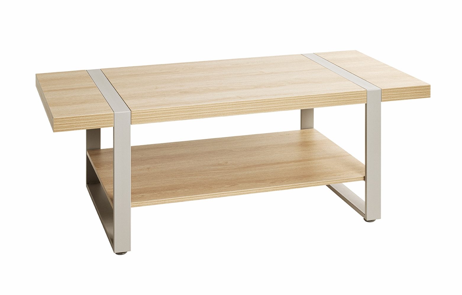 HAKU Couchtisch in eiche Dekor / Metall - 120x45x60cm (BxHxT)