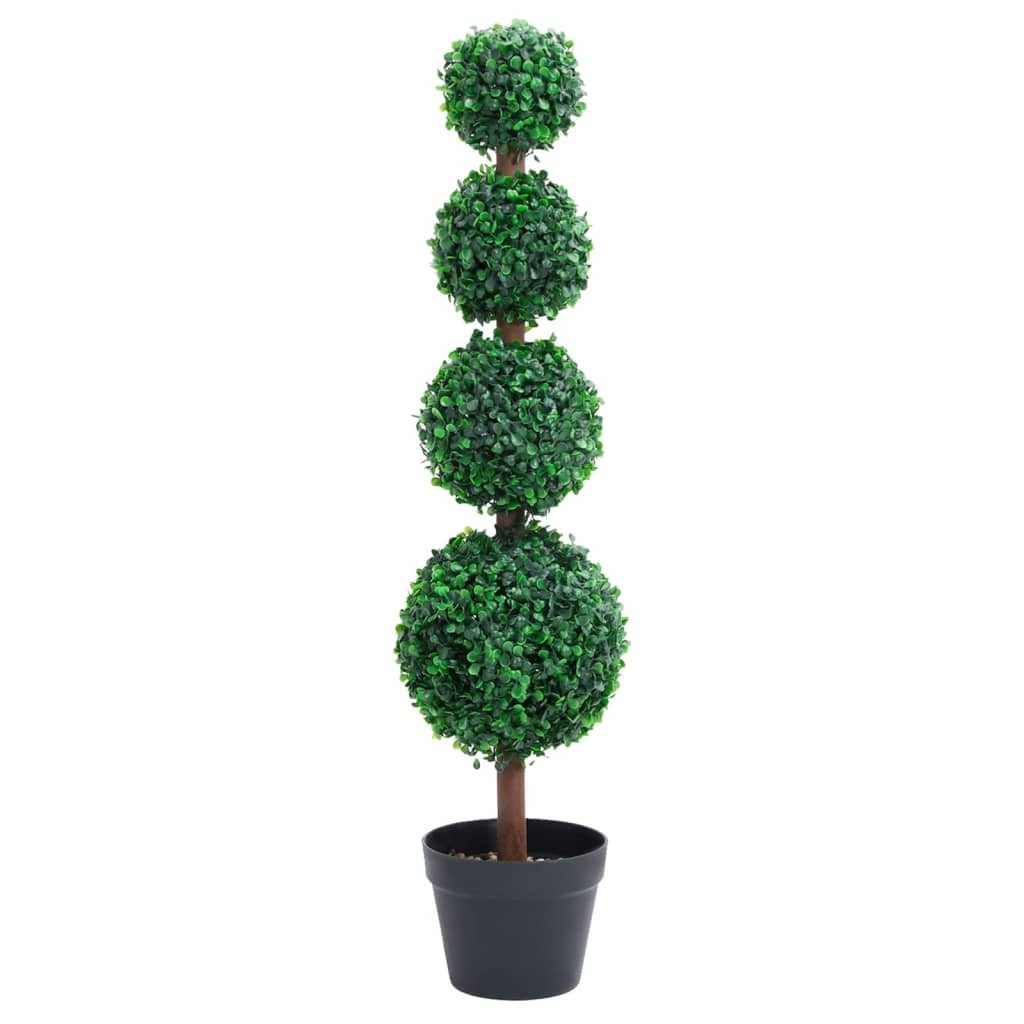 Künstliche Zimmerpflanze 175 x 90 cm Künstlicher Buchsbaum mit Topf Kugelform Grün 90 cm Pflanz