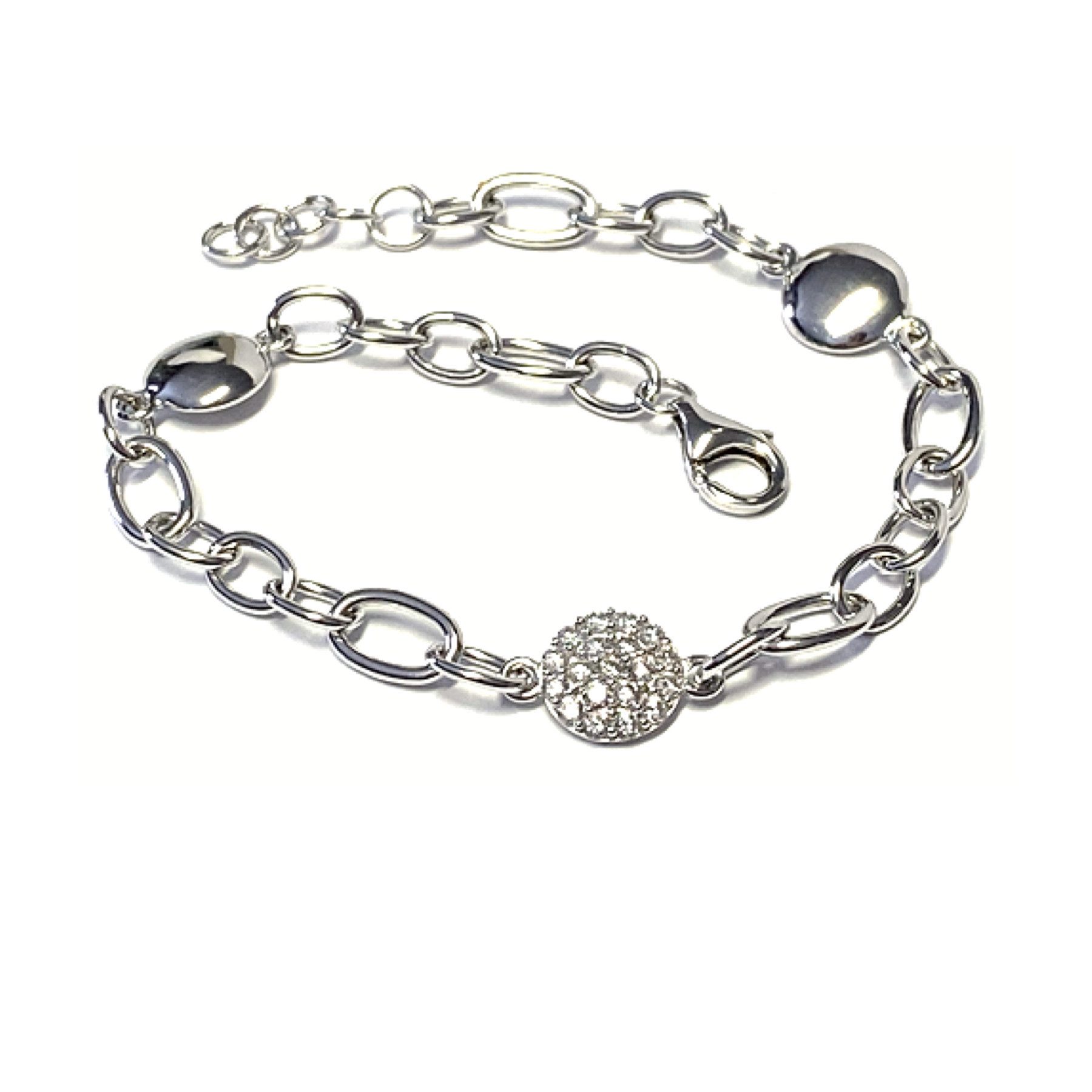 Silberarmband Armband Silber 925 rhodiniert Bettelarmband Zirkonia 18 - 20cm