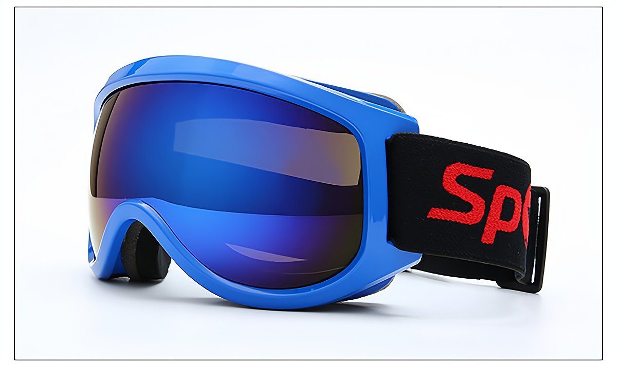 PACIEA Skibrille Windschutzsand große kugelförmige Oberfläche blau