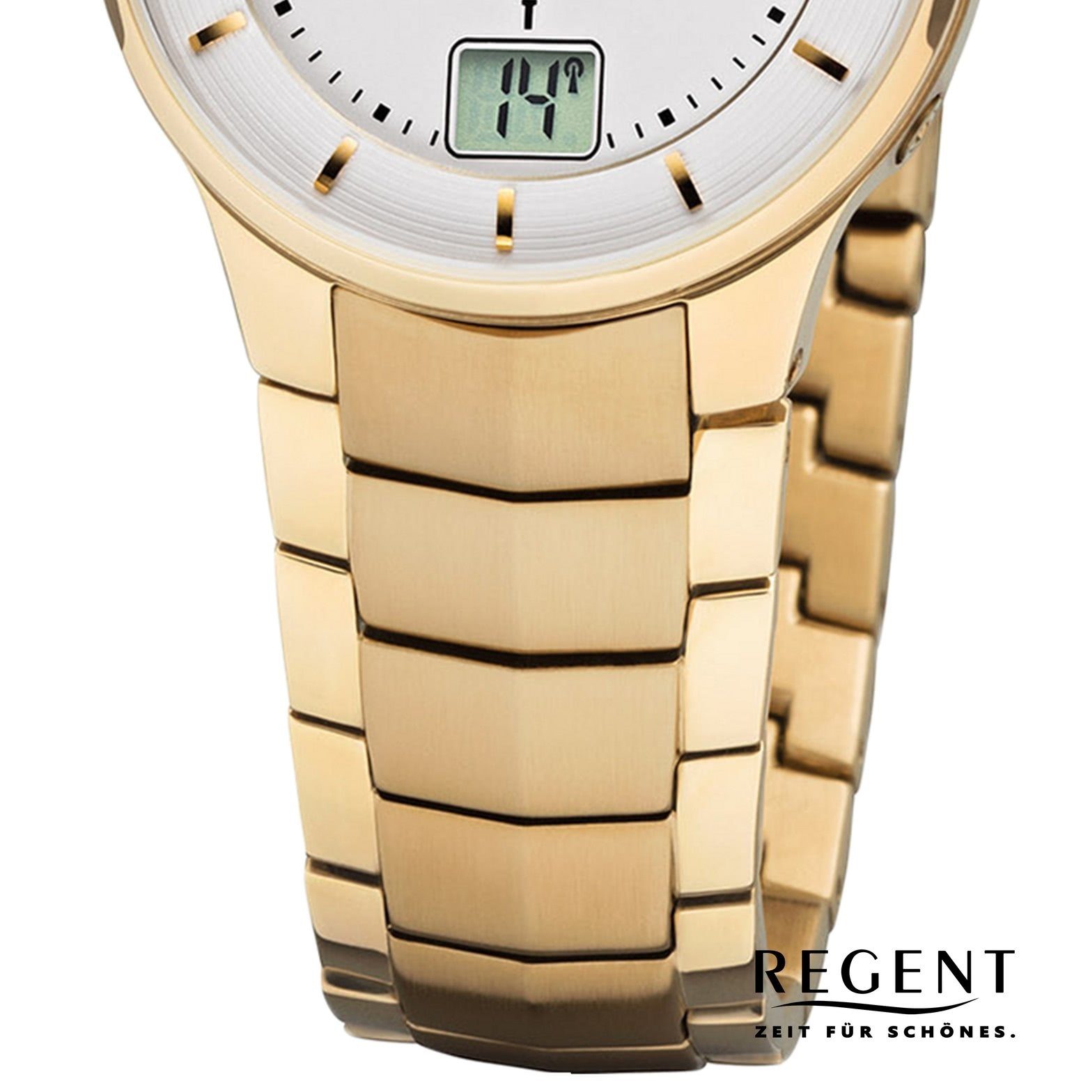 Regent Funkuhr Regent Damen Uhr FR-263 Metall Funkwerk, (Funkuhr), Damen Funkuhr rund, klein (ca. 30mm), Metallarmband