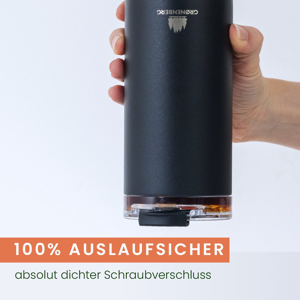 GRØNENBERG Thermobecher Kaffeebecher to go 440ml, 100% Auslaufsicher, Hält mind. 4 h warm, Rutschfest