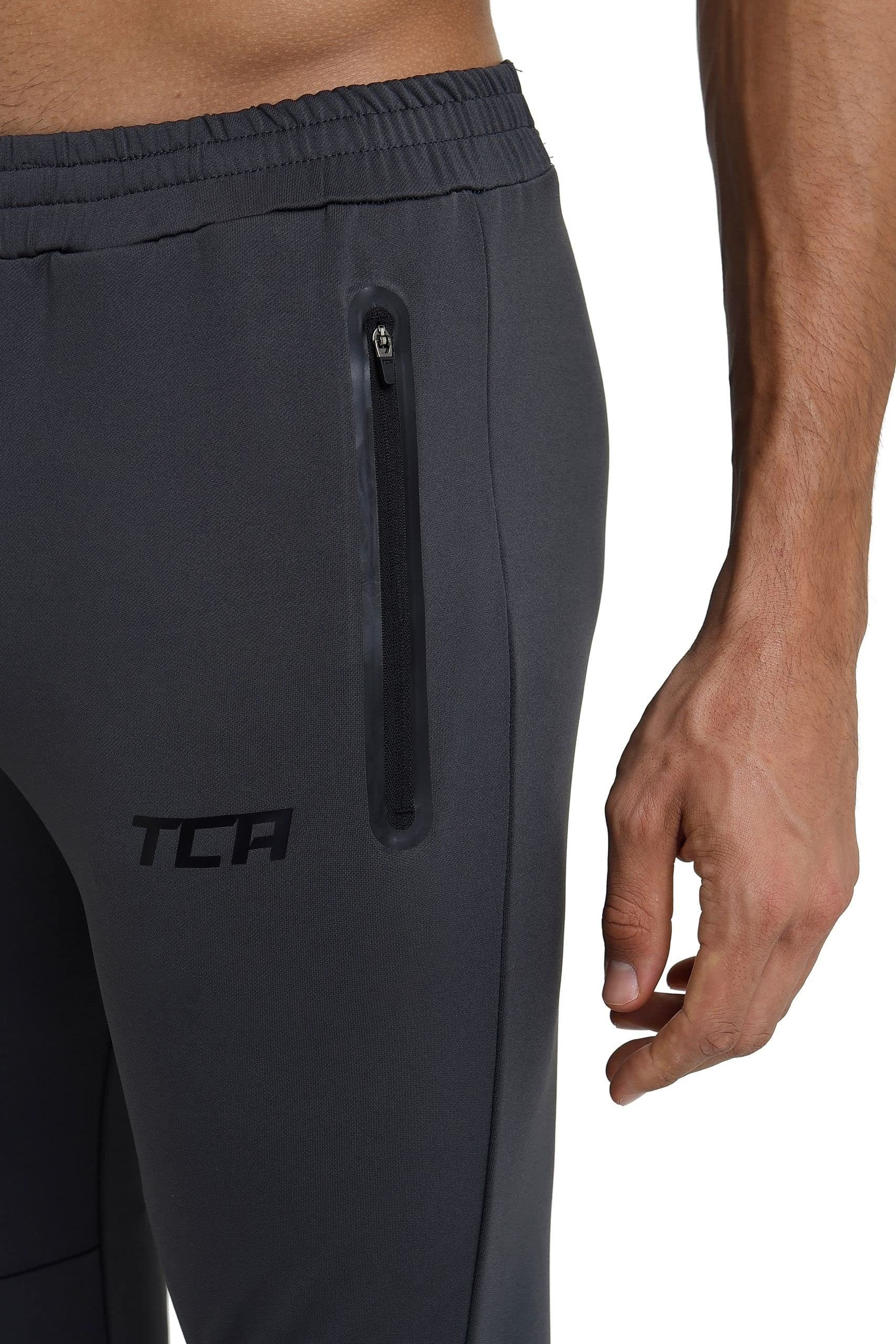 Grau, Reißverschlusstaschen Jogginghose Quickdry TCA Herren - mit Laufhose XL TCA