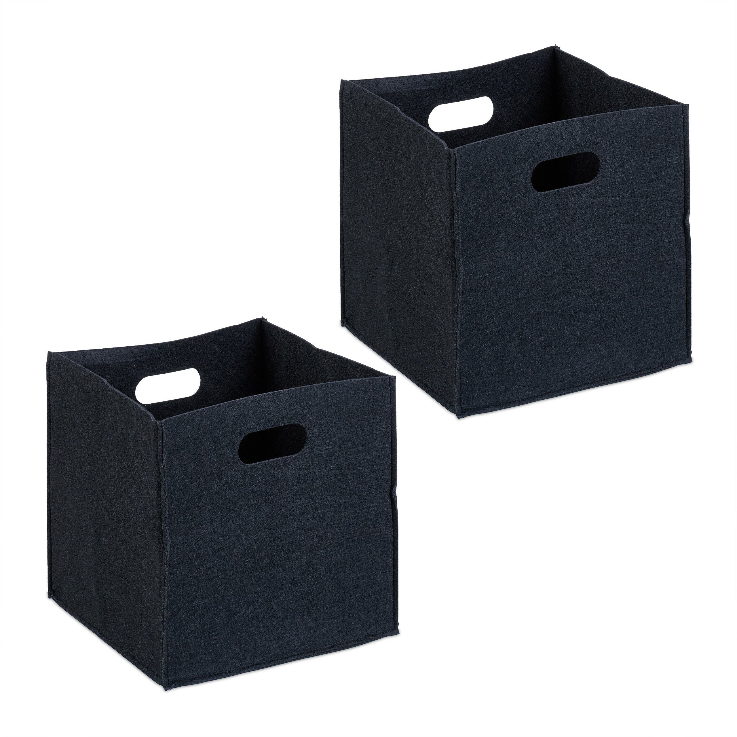 relaxdays Aufbewahrungskorb Aufbewahrungsbox Filz 2er Set, günstig online kaufen