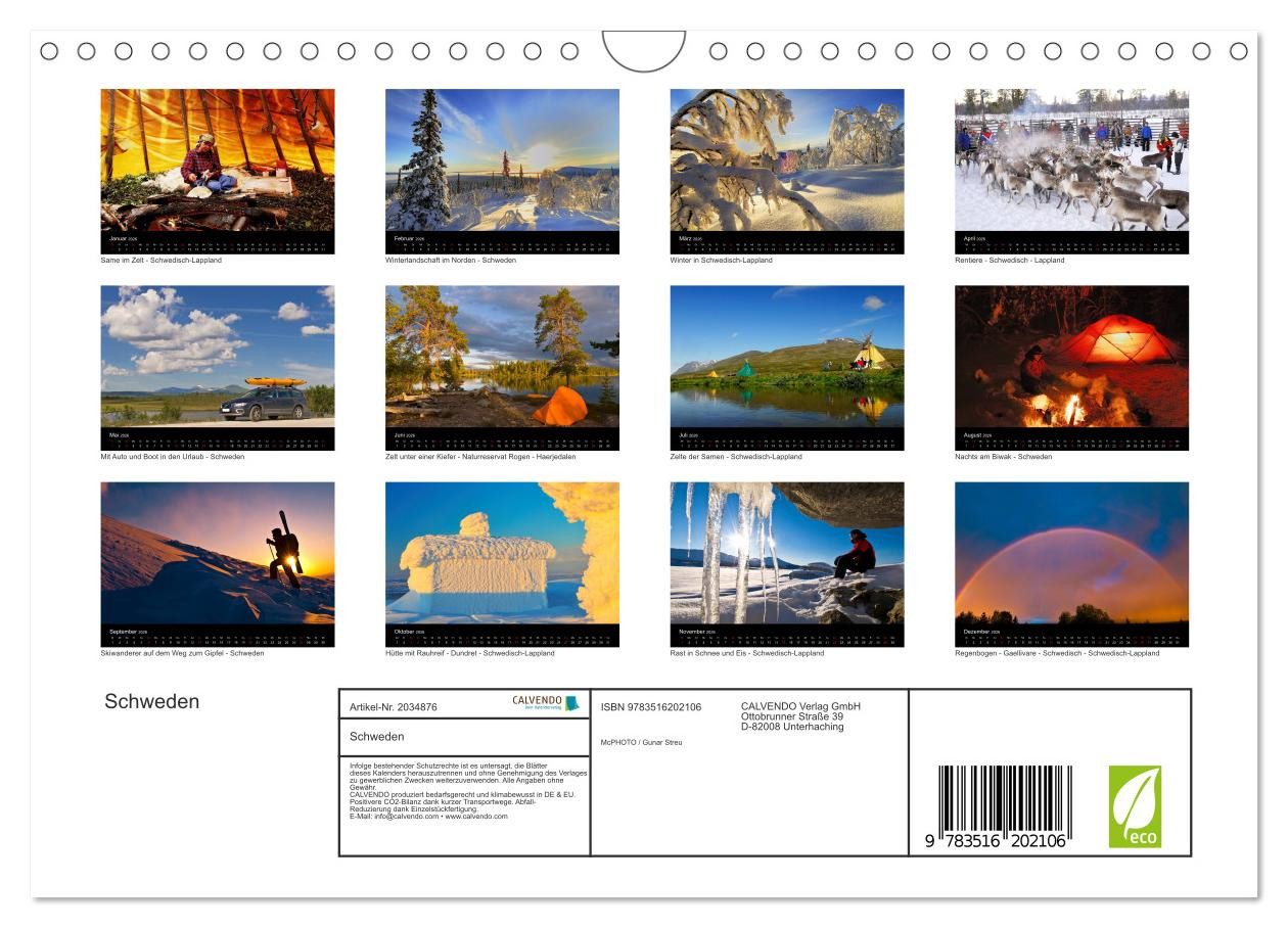 Thumbnail - CALVENDO Wandkalender Schweden (Wandkalender 2026 DIN A4 quer), CALVENDO Monatskalender