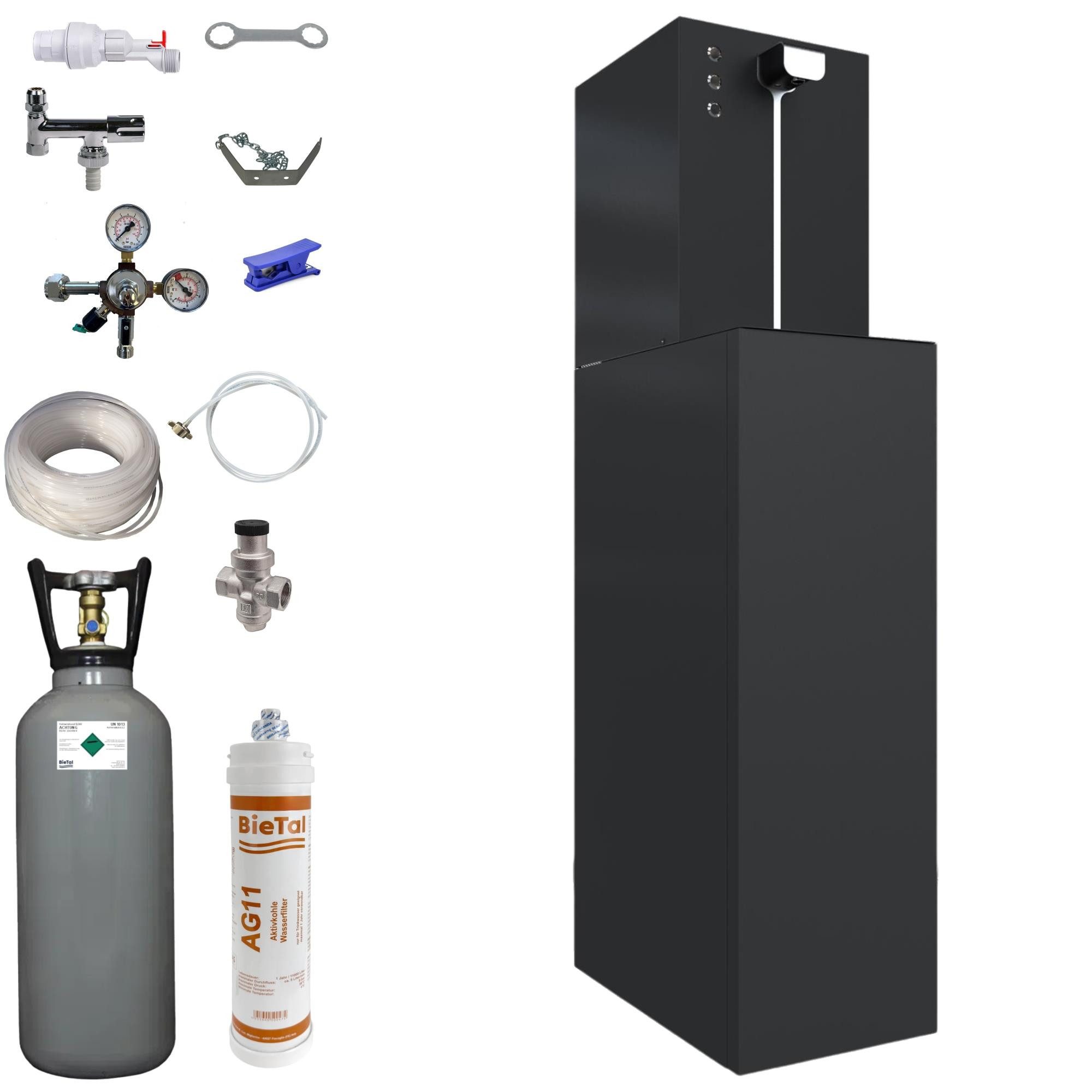 BieTal Wassersprudler Premium Sprudelwasser Wasser Anlage Italbedis Flux 30 Office Plus Set, (Set, 38-tlg), Sprudelwasseranlage Trinkwasser Wasserspender
