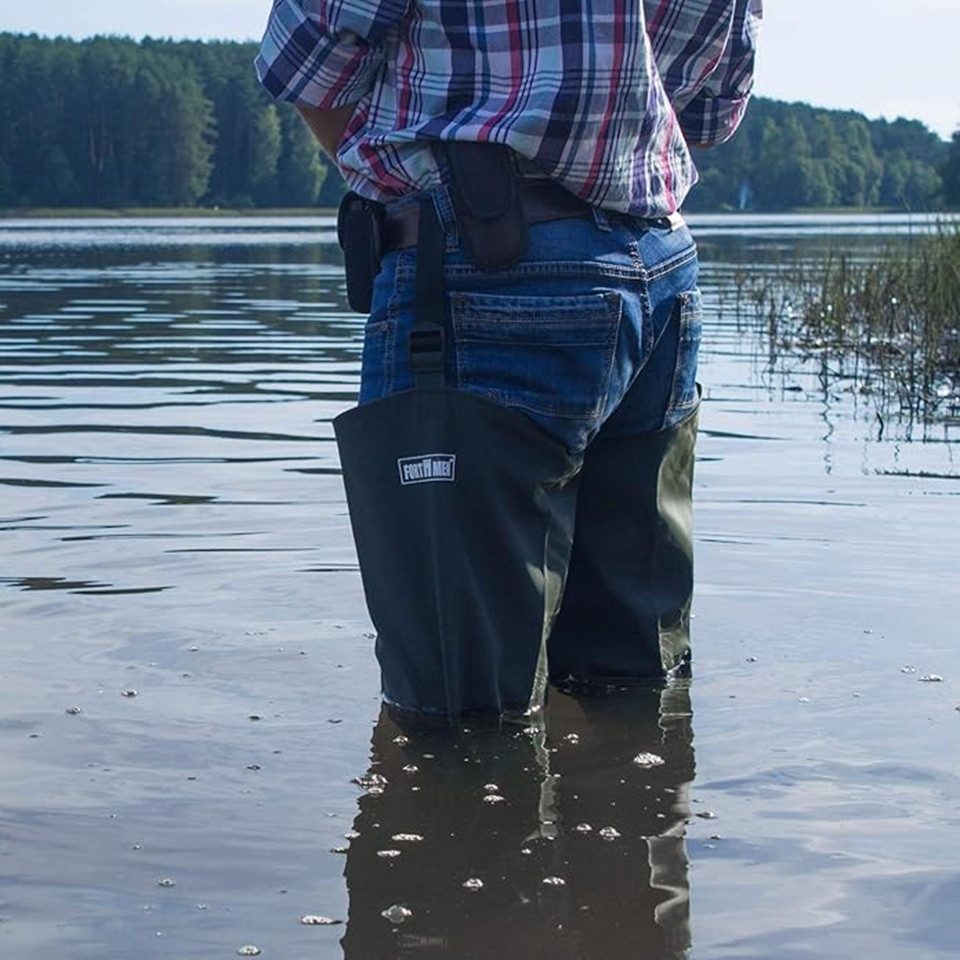 Fortmen Watstiefel Herren Anglerhose mit Stiefel wasserdichte Wathose Fishing Watstiefel wasserdicht