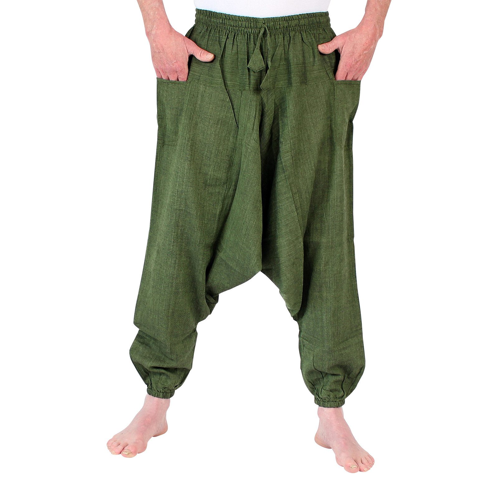 BUDDHA arts&more Haremshose Einfarbige Haremshose aus Nepal elastischer Bun günstig online kaufen