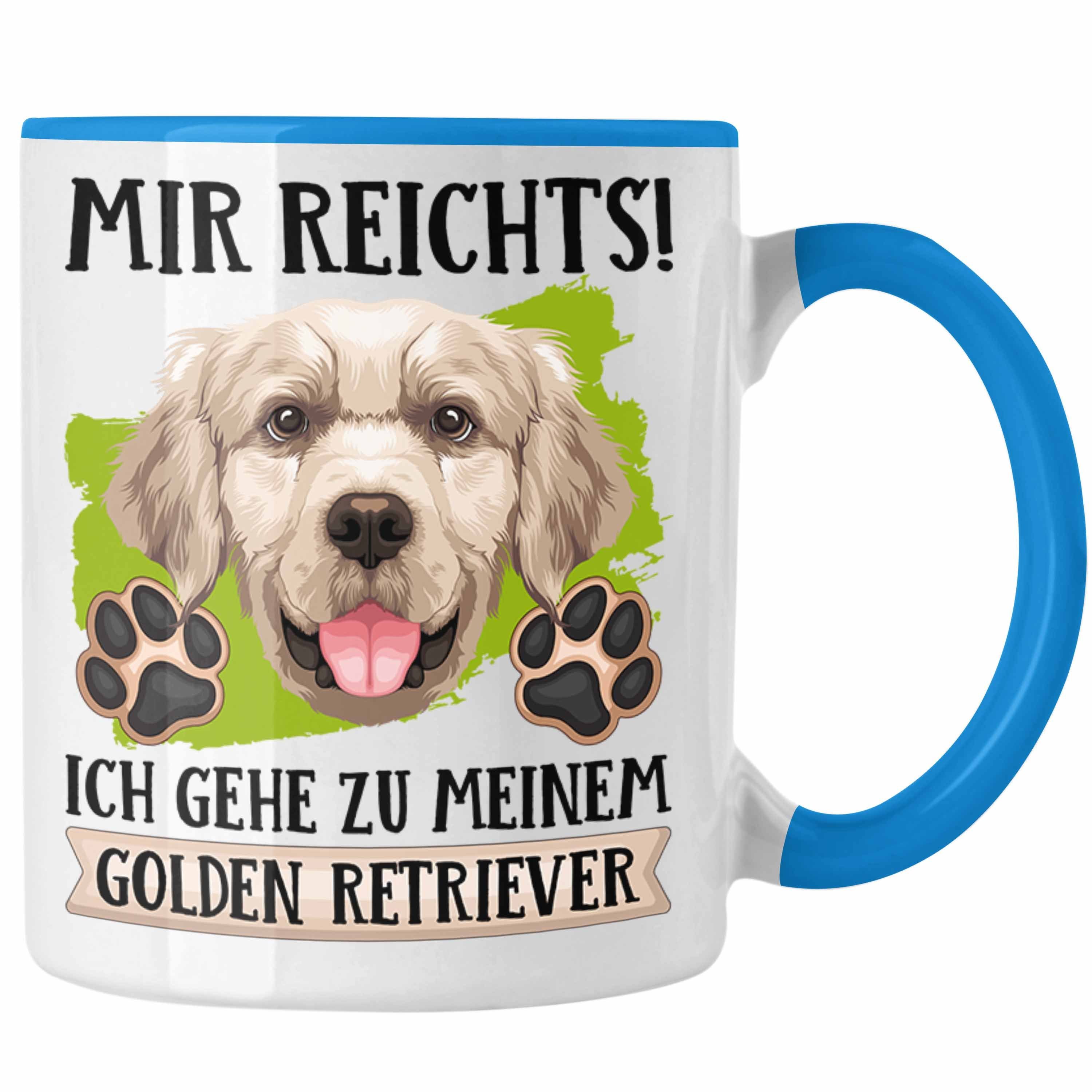 Trendation Tasse Golden Retriever Besitzer Tasse Geschenk Lustiger Spruch Geschenkidee Blau | Teetassen