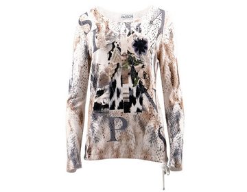 Passioni Strickpullover Pullover mit Placement-Print