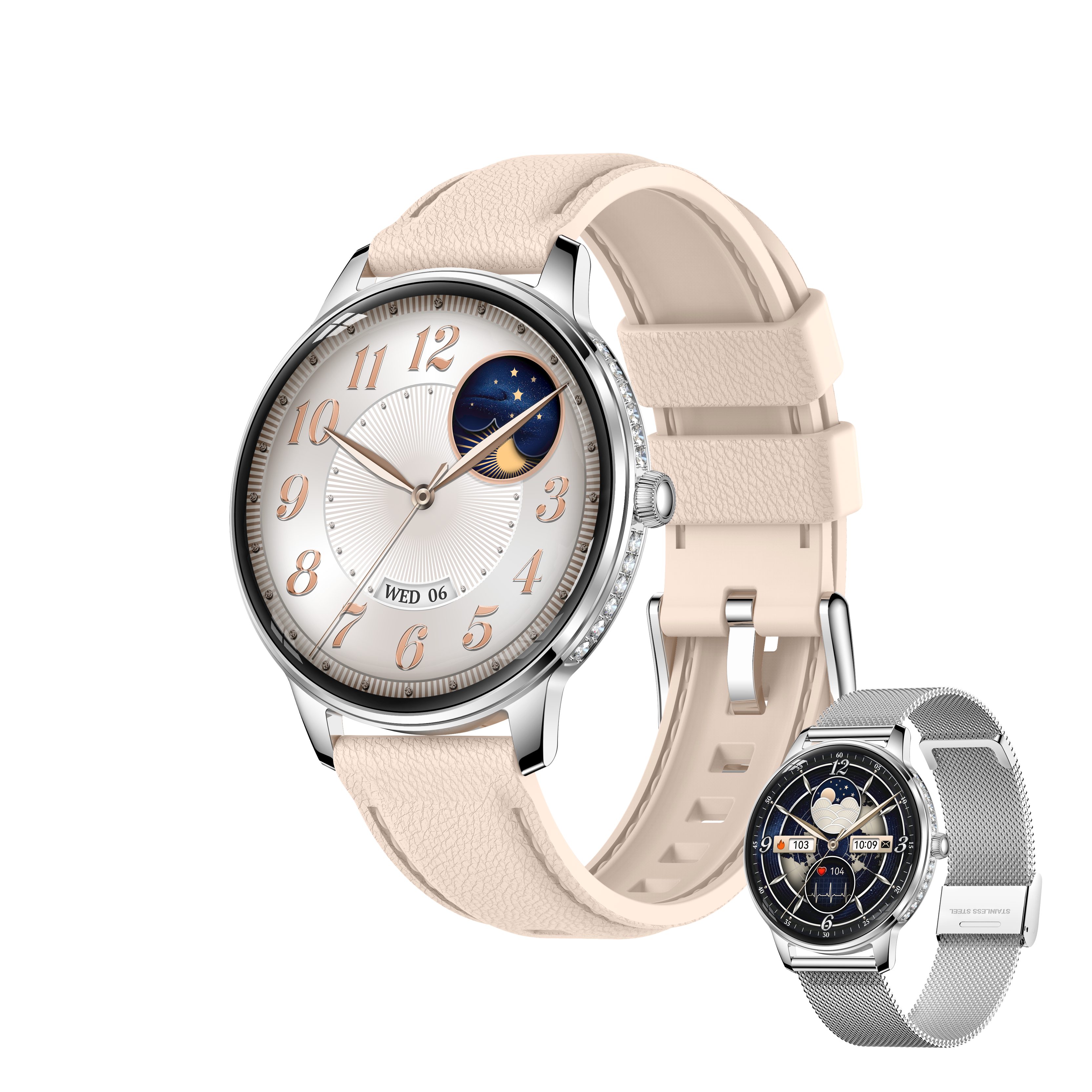 Zevelora Damen AMOLED Bluetooth Fitnessuhr 100 Sportmodi Smartwatch (3,02 cm/1,19 Zoll, Andriod /iOS), Herren Sportuhr IP68 Schlaftracking …
