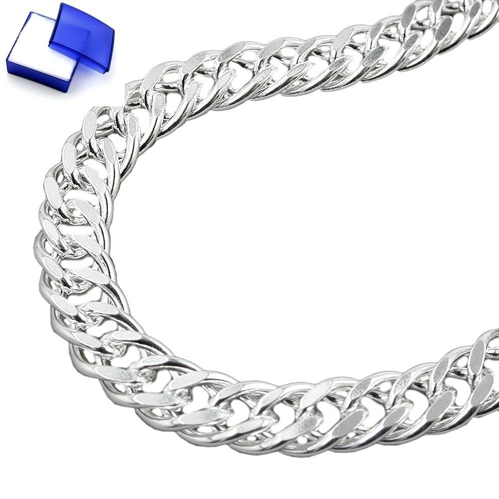 Gliederarmband Armband 6 mm Zwillingspanzerkette 925 Silber 21 cm kl. Schmuckbox